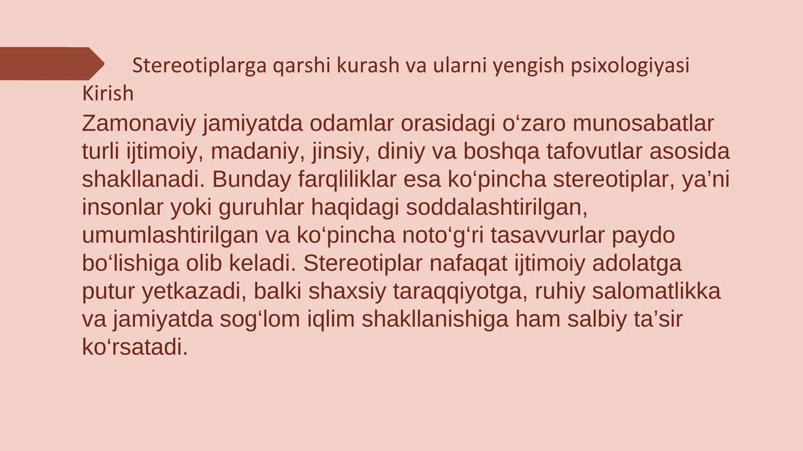 Stereotiplarga qarshi kurash va ularni yengish psihologiyasi 3