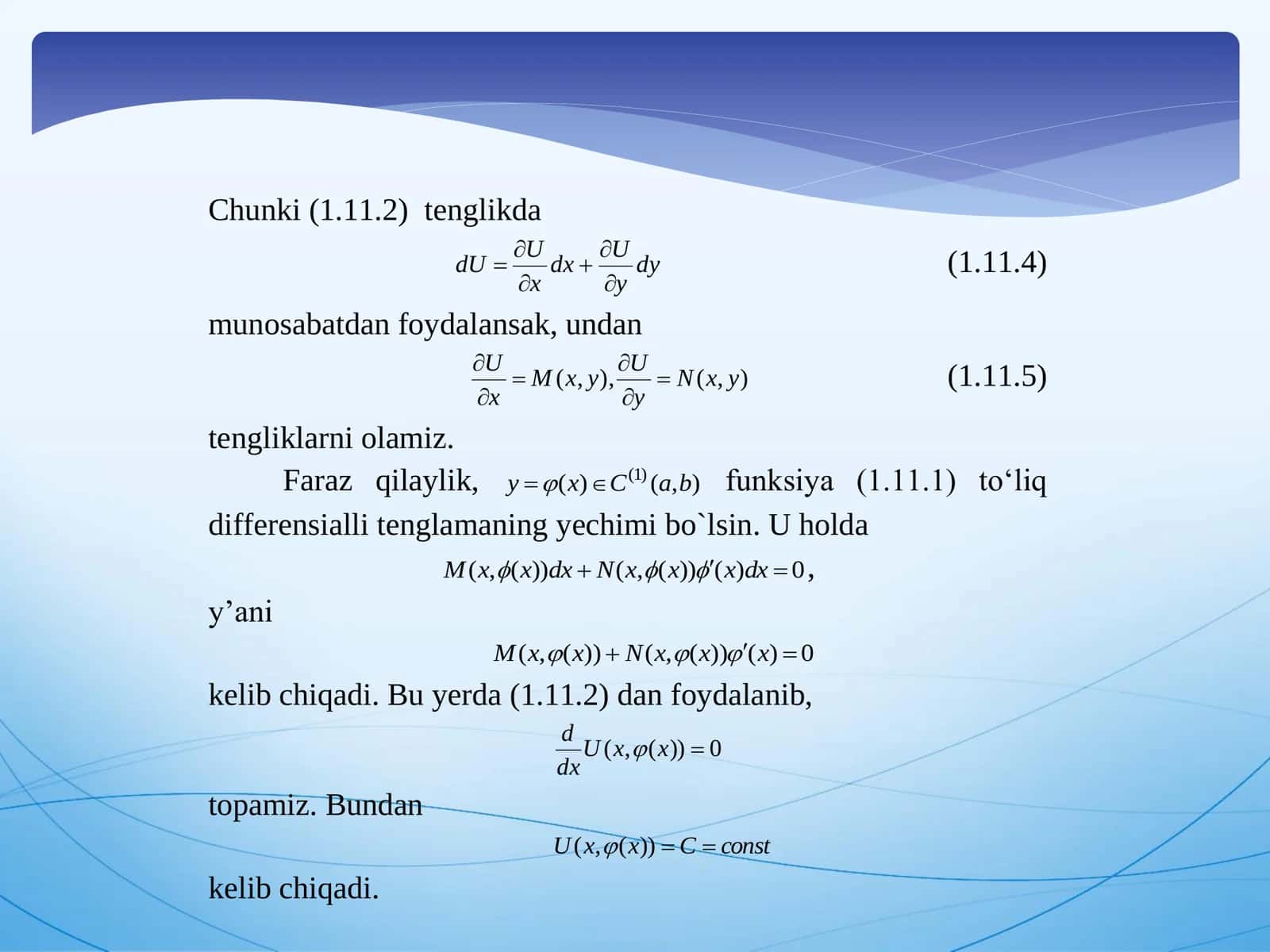 To’liq differensialli tenglama 3