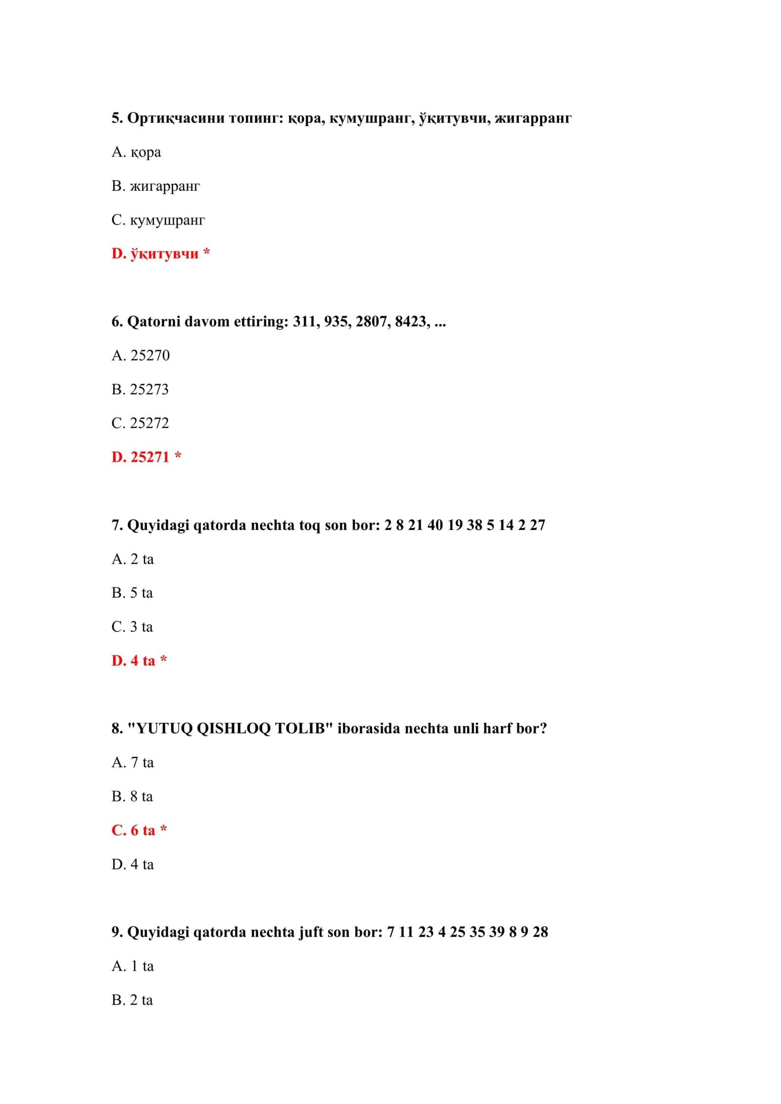 BOJXONA TEST SAVOLLARI PDF 3