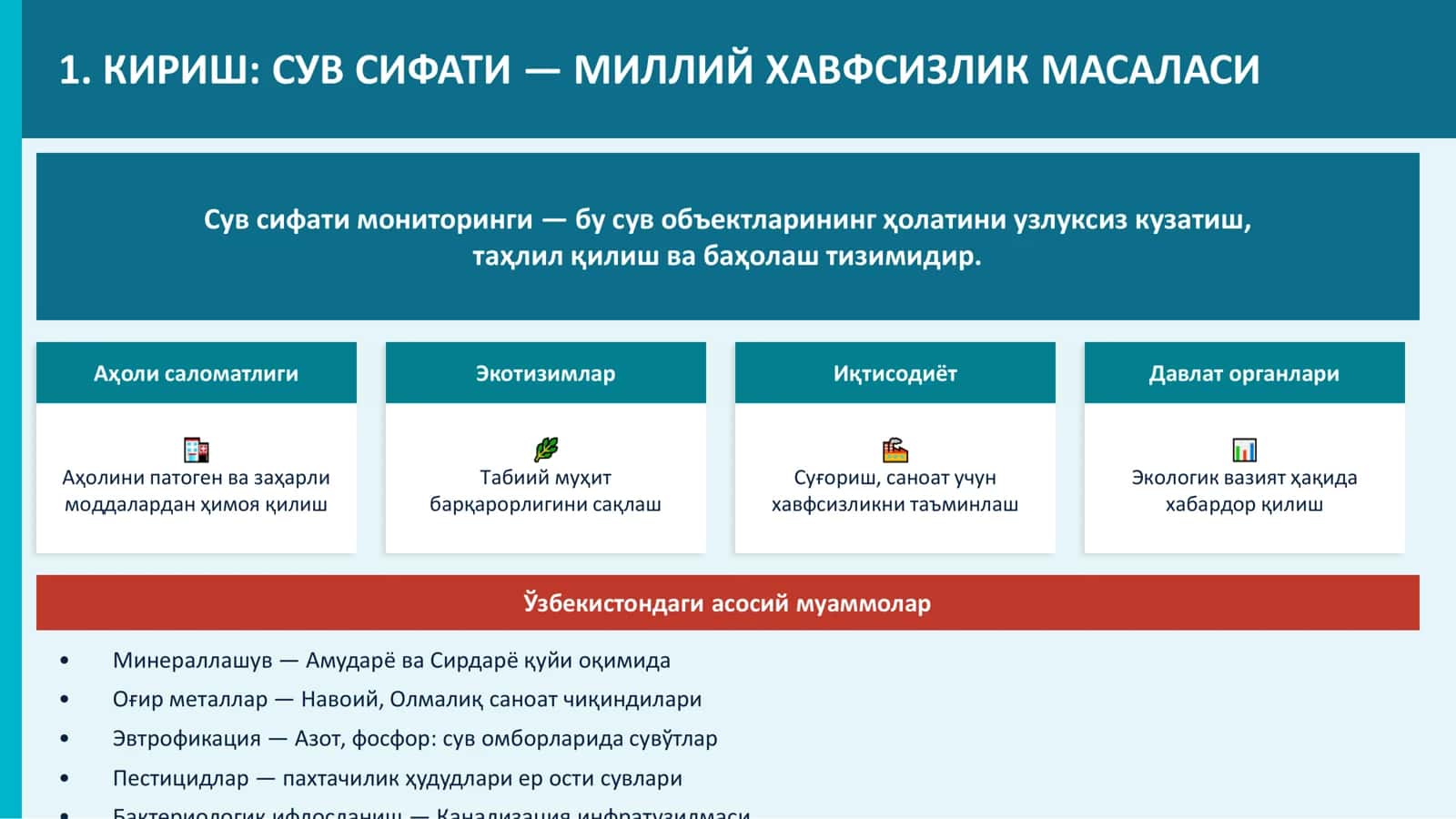 СУВ СИФАТИ МОНИТОРИНГИ ВА ЛАБОРАТОР ТАҲЛИЛЛАР 3