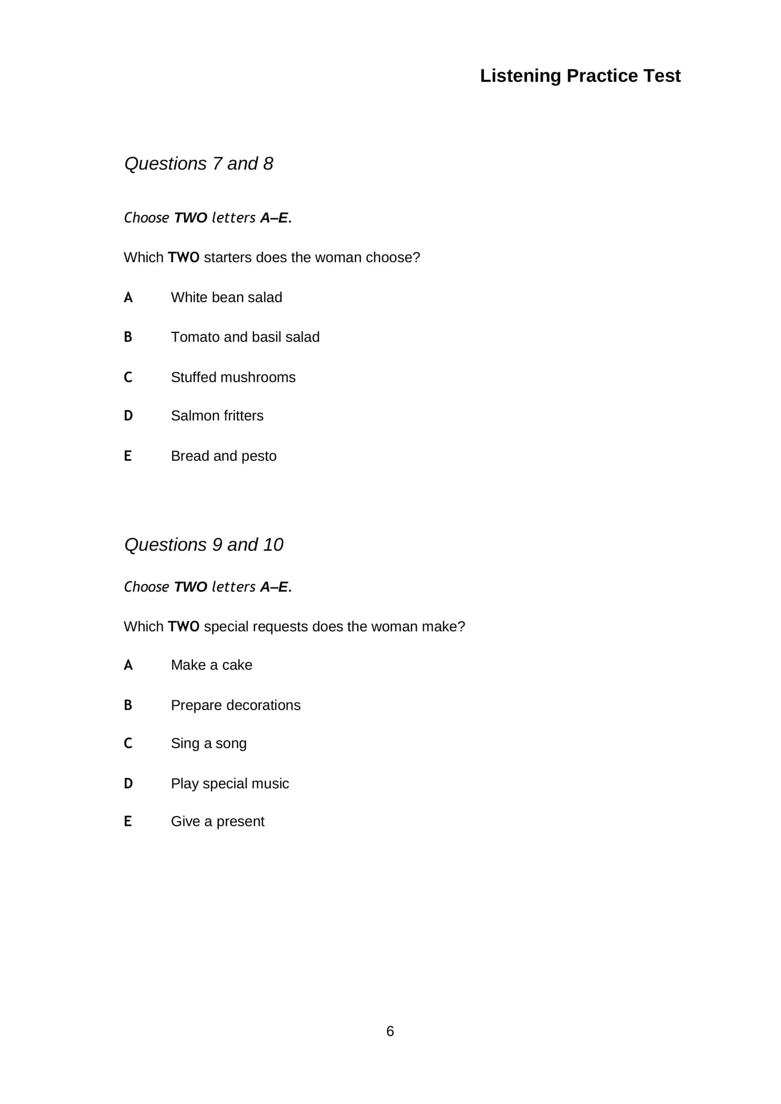 Listening Practice Test 3