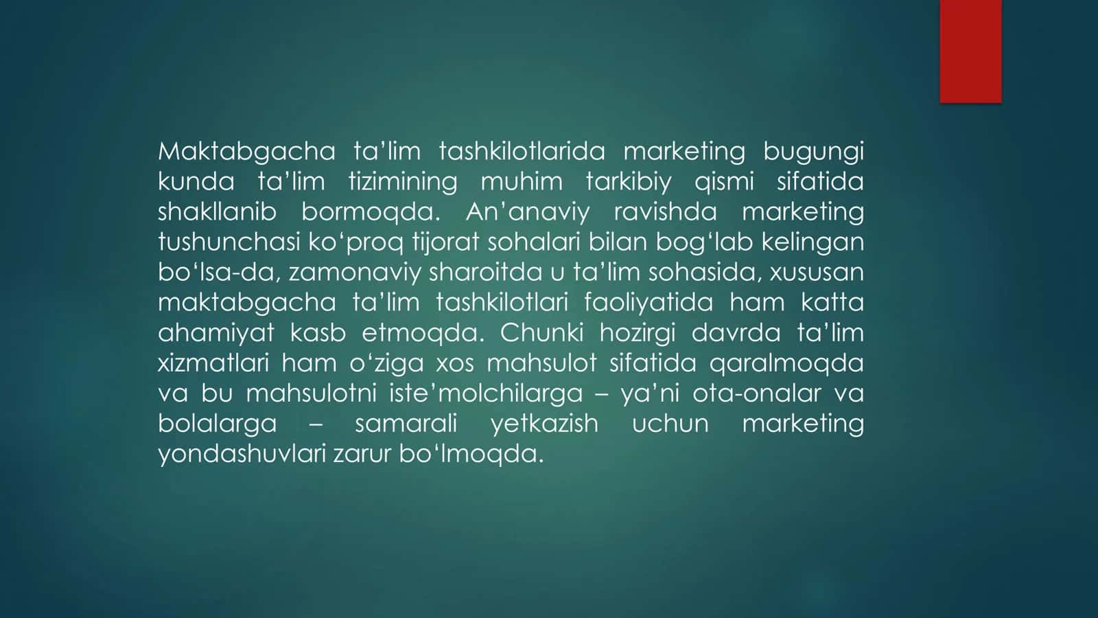 MAKTABGACHA TA'LIM TASHKILOTLARIDA MARKETING 3