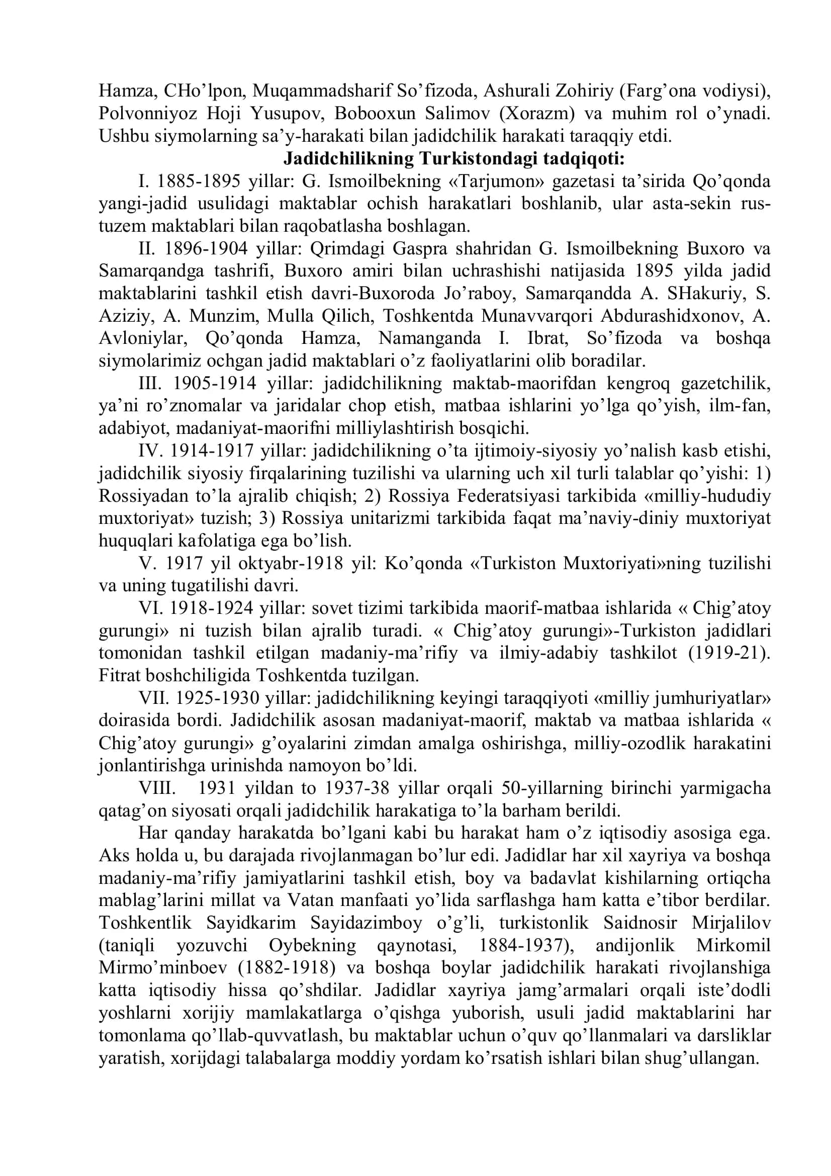JADIDLAR HARAKATINING VUJUDGA KELISHI, ULARNING  ISLOHOTCHILIK FAOLIYATI. 3