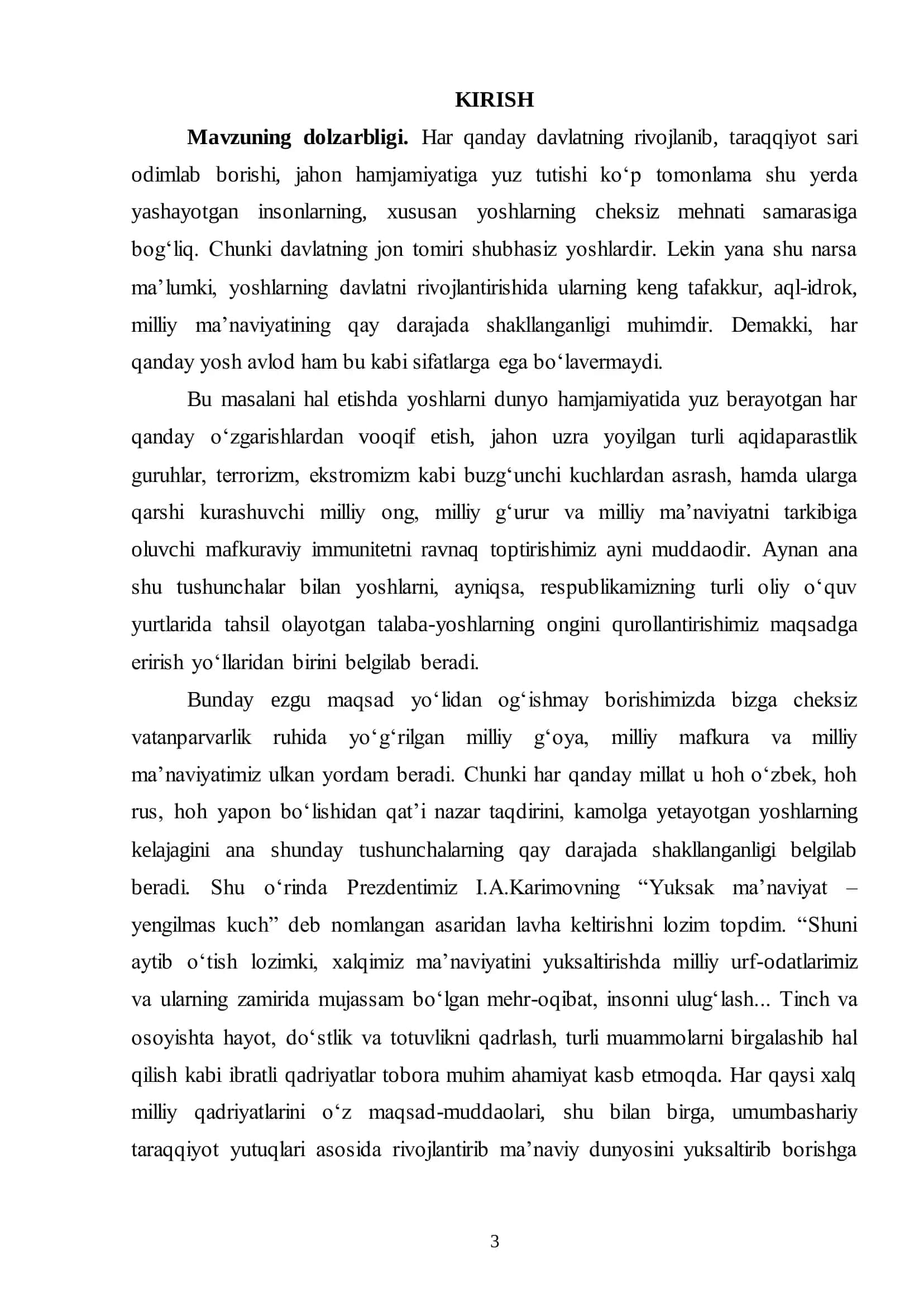 MAHALLA FAOLIYATIDA IJTIMOIY XUSUSIYATLAR VA AN‟ANALARNING O„SMIR YOSHDAGI O„QUVCHILAR TARBIYASIDAGI O„RNI 3