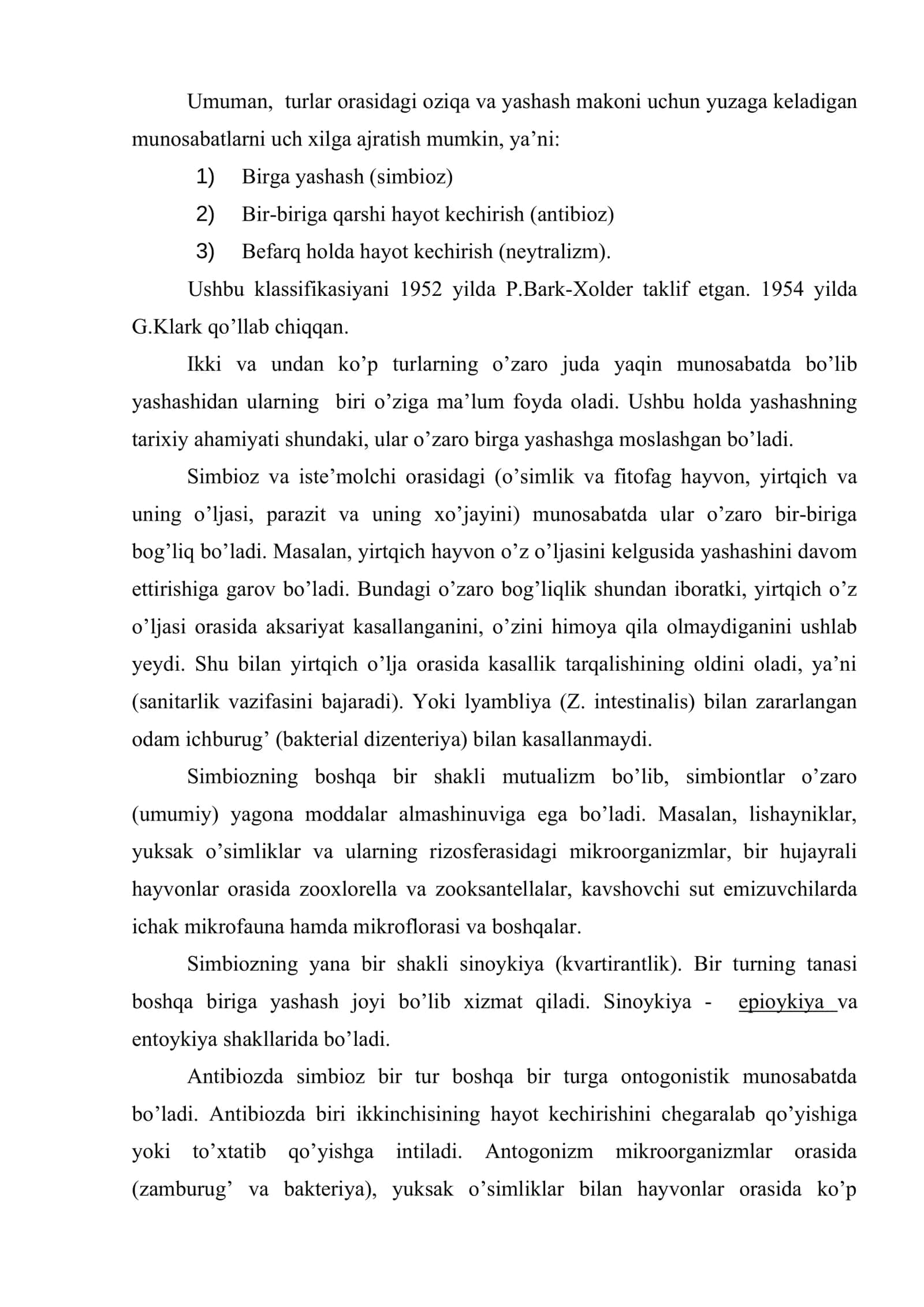 O’simlik va hayvonlarning o’zaro munosabatlari 3