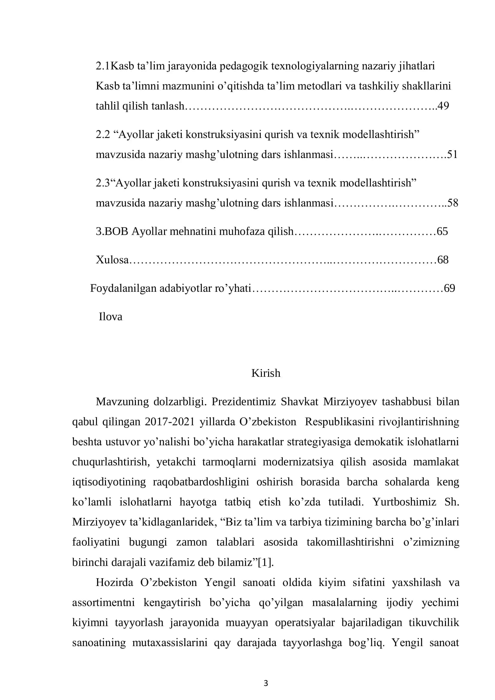 Ayollar jaketi konstruksiyasini qurish va texnik modellashtirish 3