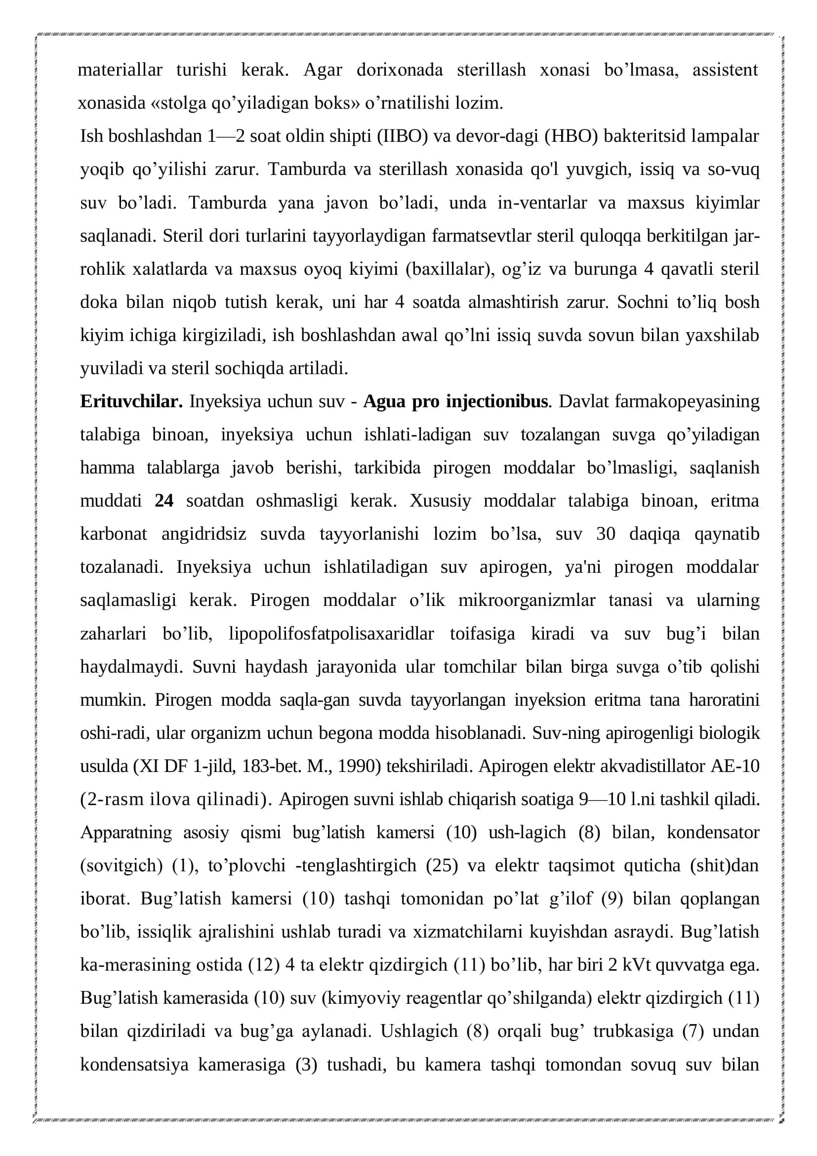 INEKSION DORILAR. INEKSION DORILARNI UMUMIY VA XUSUSIY TAYYORLASH TEXNOLOGIYASI 3