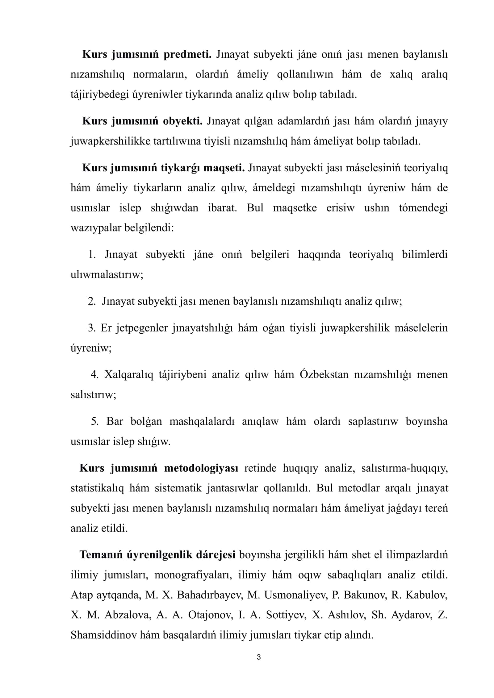Jınayat subyektiniń jası Kurs jumısı 3
