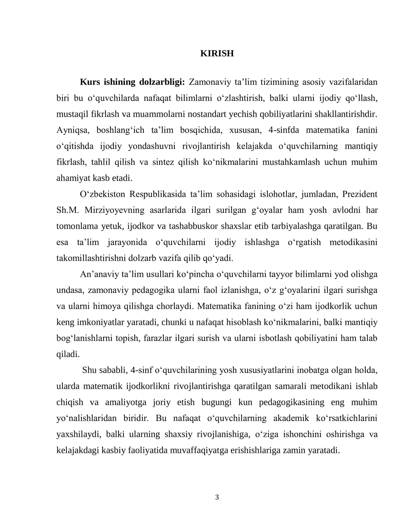 4-SINFDA MATEMATIKADAN OʻQUVCHILARNI IJODIY ISHLASHGA OʻRGATISH METODIKASI 3