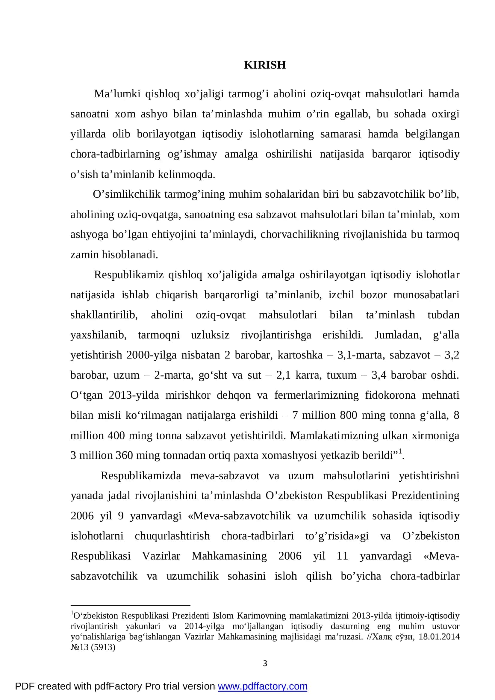 Sabzavot ishlab chiqarish xarajatlari hisobi va mahsulot tannarxining tahlili 3