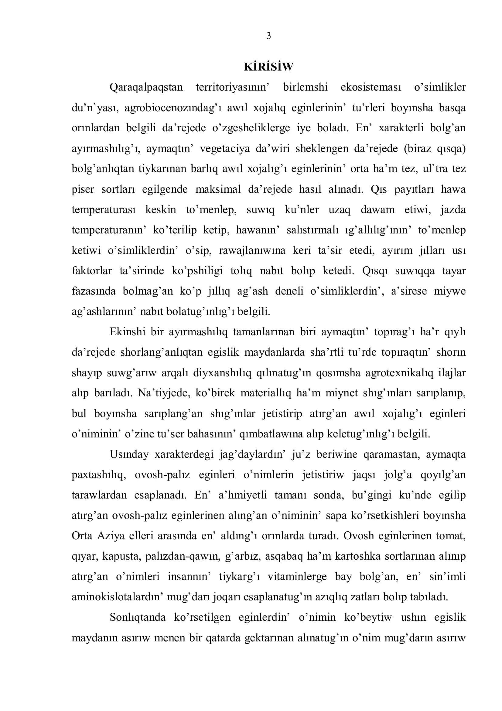 O’SİMLİKLERDİ QORG’AW HA’M KARANTİN TA’LİM BAG’DARI 3