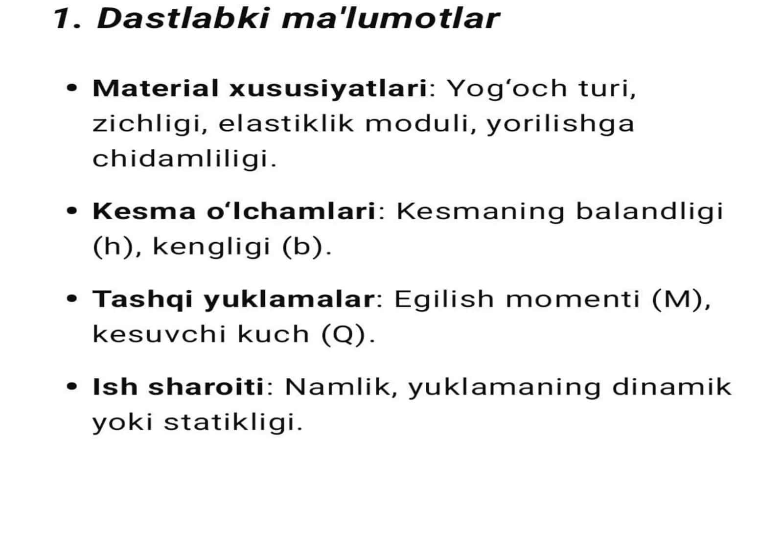 Yog'och konstruksiya elementlarini yorilishga hisoblash 3