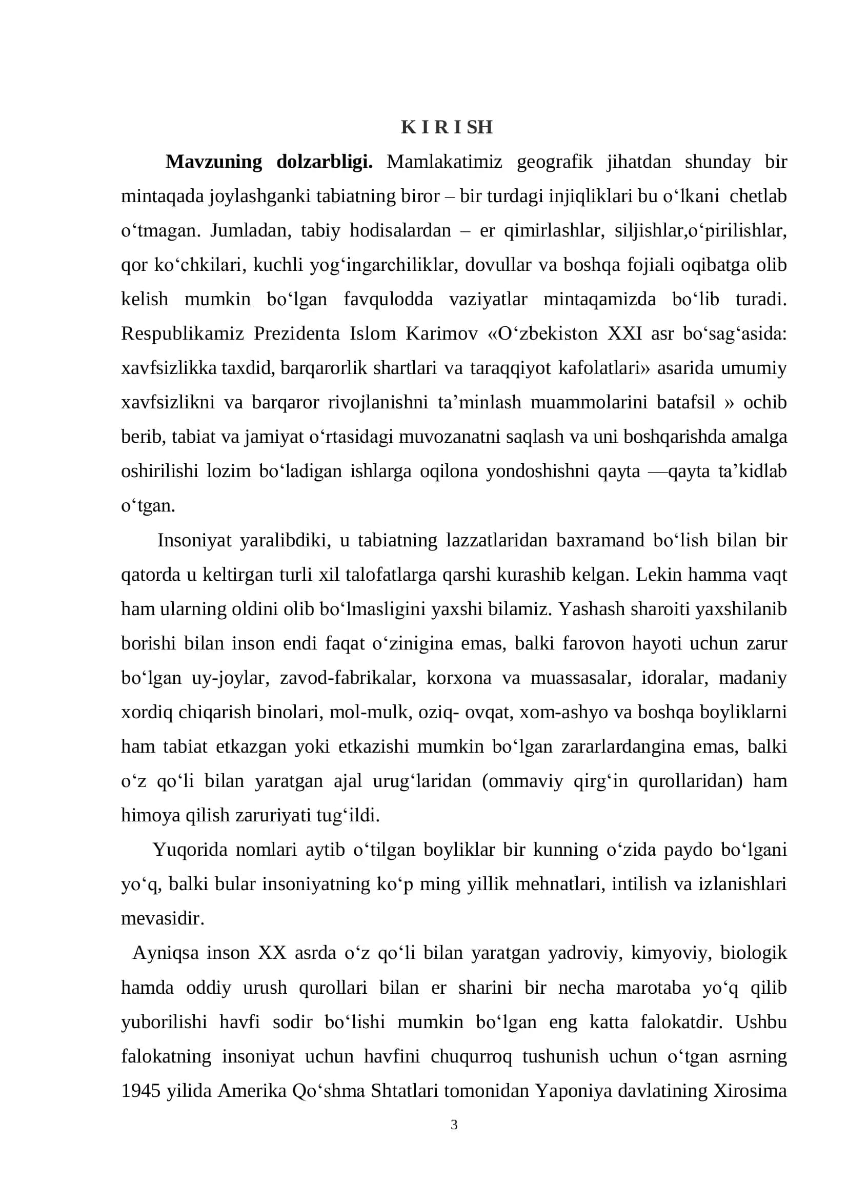 Ta’lim muassasalarida «Fuqarolar himoyaasi» bo‘limi mashg‘ulotlarini o‘qitish metodikasi (YOCHQBT dasturi bo‘yicha) 3
