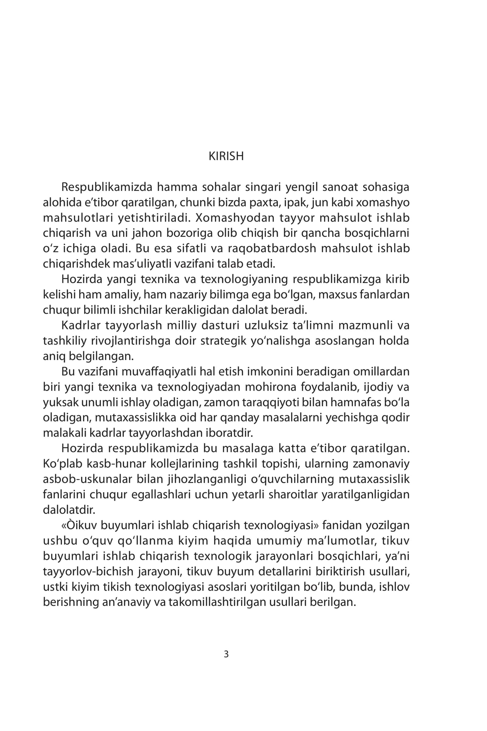 Tikuv buyumlari ishlab chiqarish òexnologiyasi 3