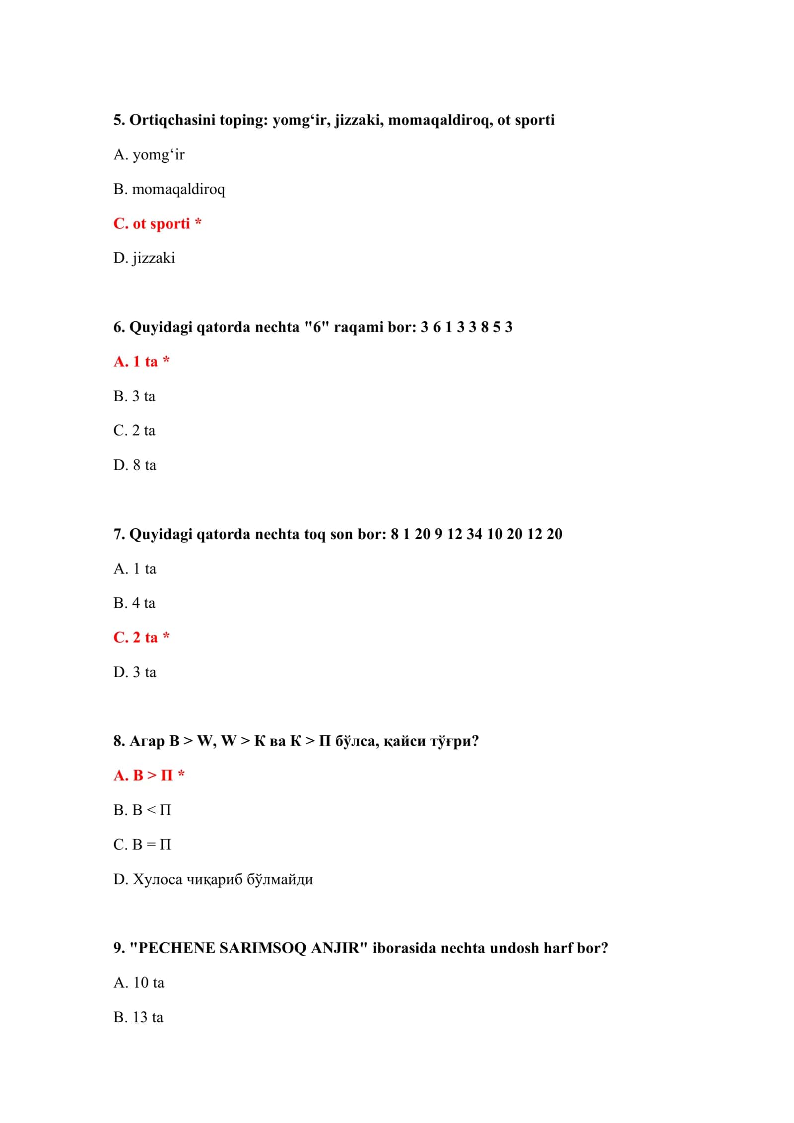 BOJXONA TEST SAVOL JAVOBLAR 3