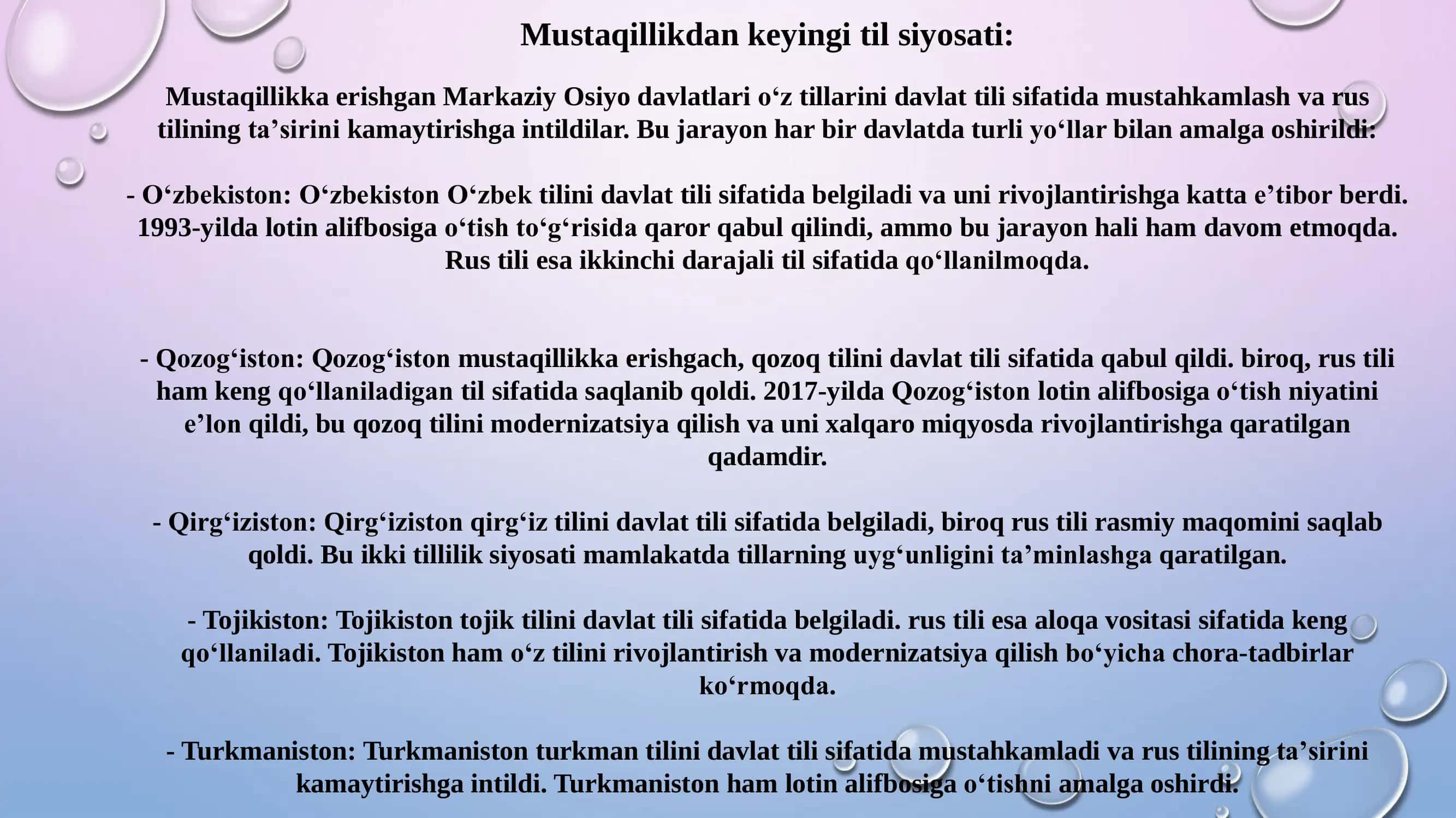 MAVZU MARKAZIY OSIYO DAVLATLARDAGI TIL SIYOSATI 3