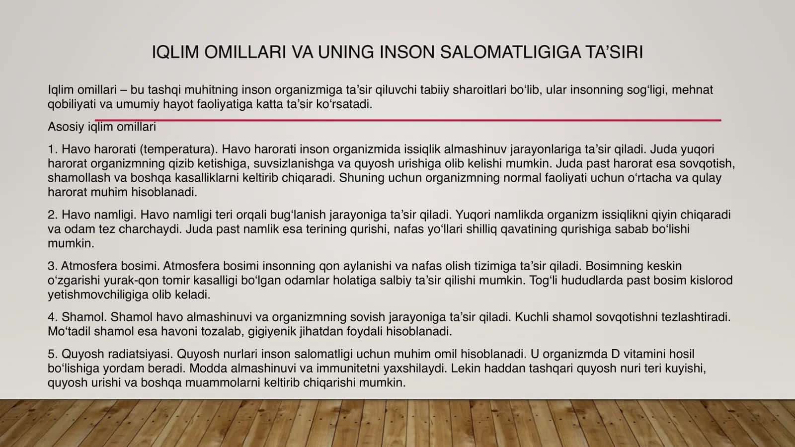 Iqlim va inson salomatligi 3