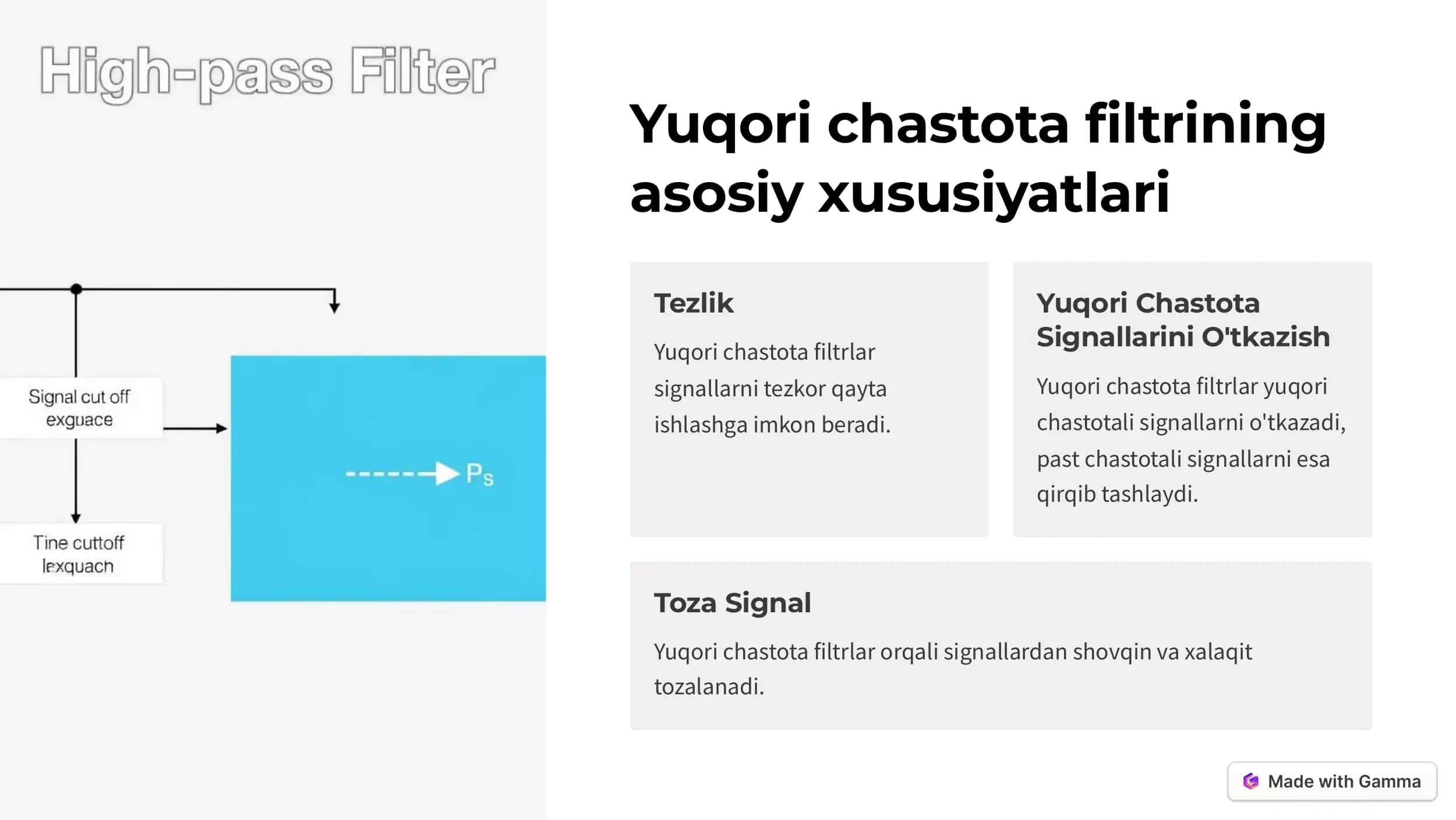 Yuqori va past chastota filtrlarini  hisoblash 3