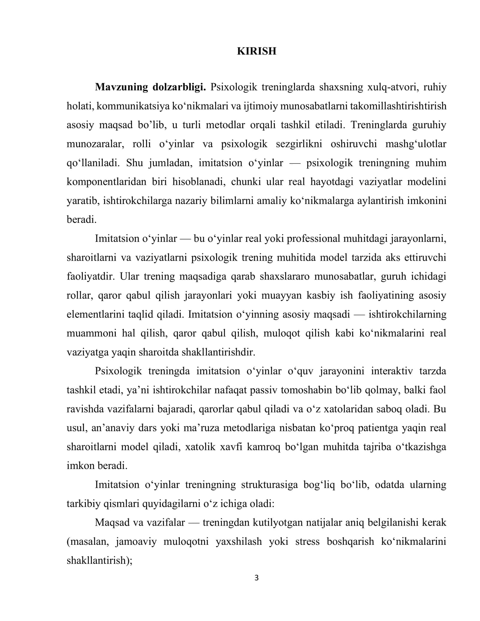 Imitatsion o'yinlarning asosiy xususiyatlari va tarkibiy qismlari 3