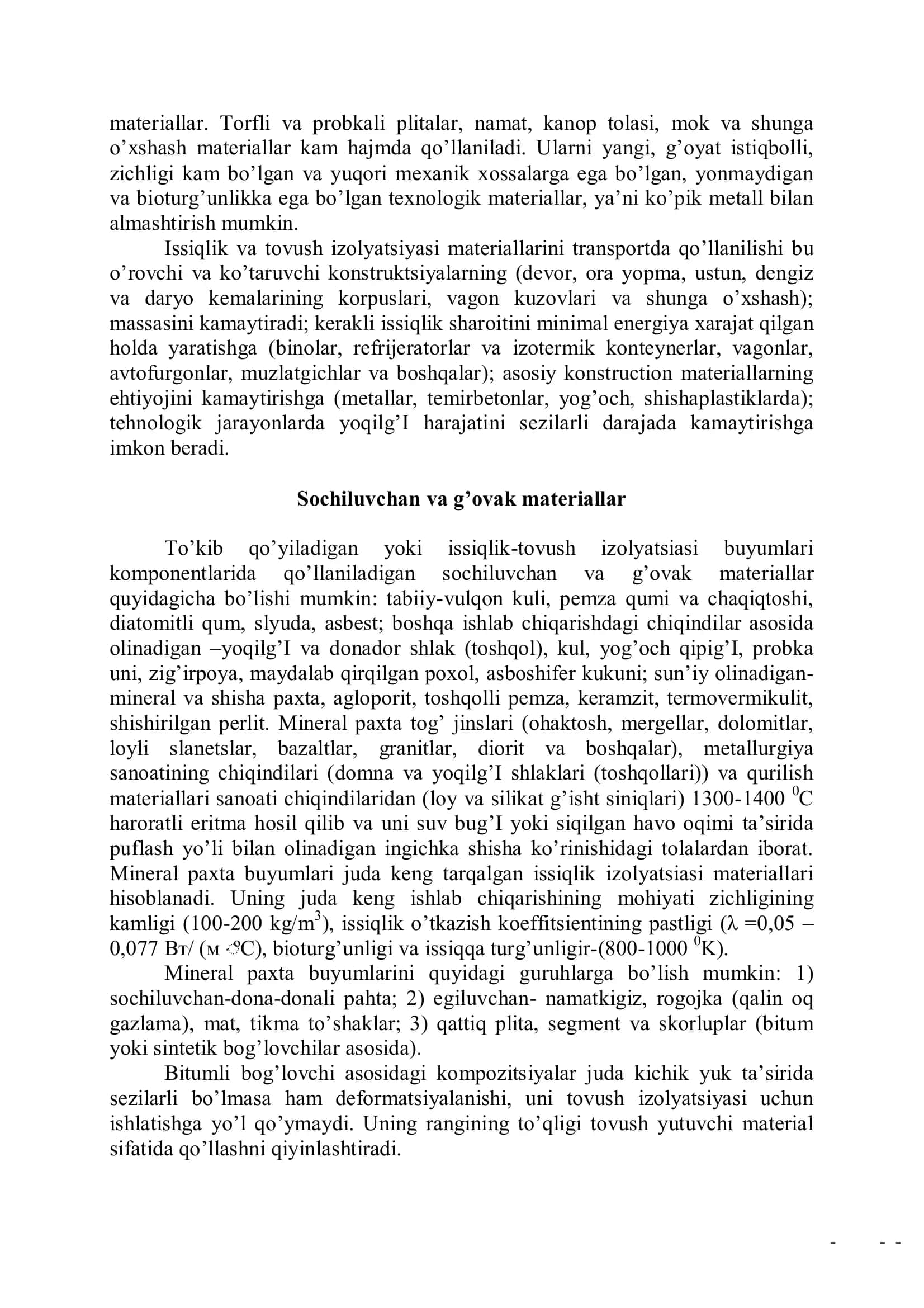 Issiqlik izolyatsiyasi materiallari 3