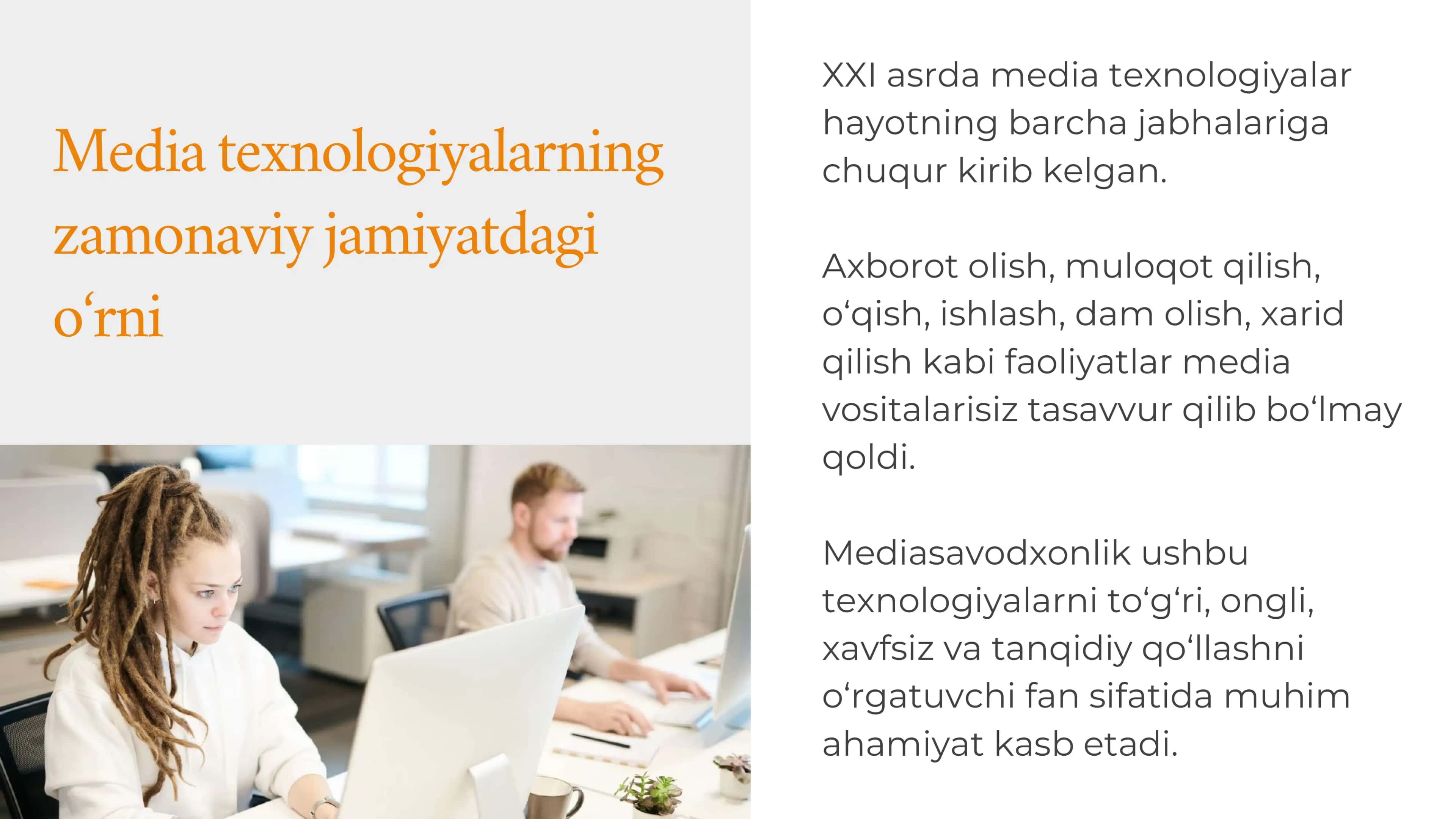 Media texnologiyalar kundalik hayotda. 3