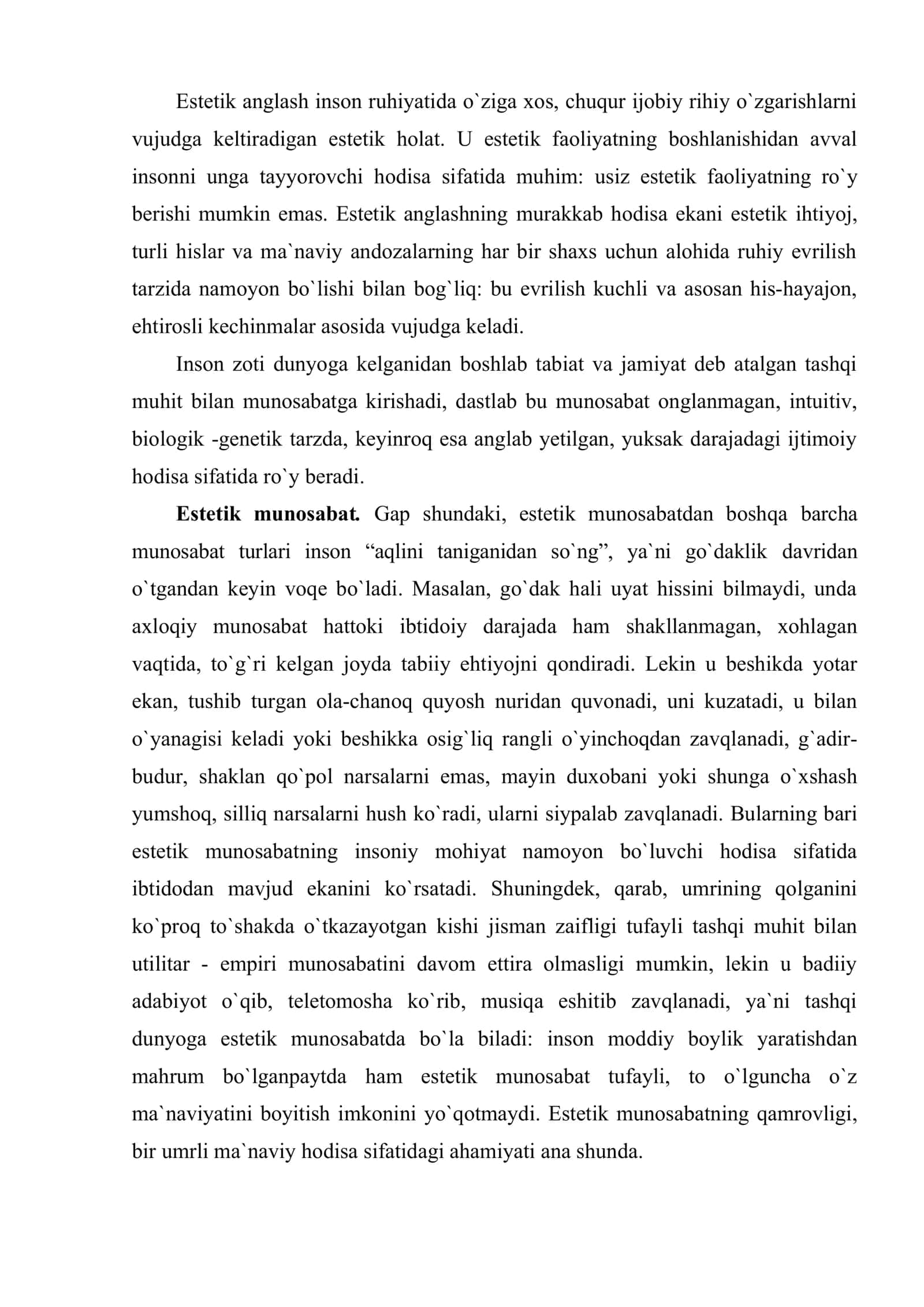 Estetik ong va estetik faoliyat 3