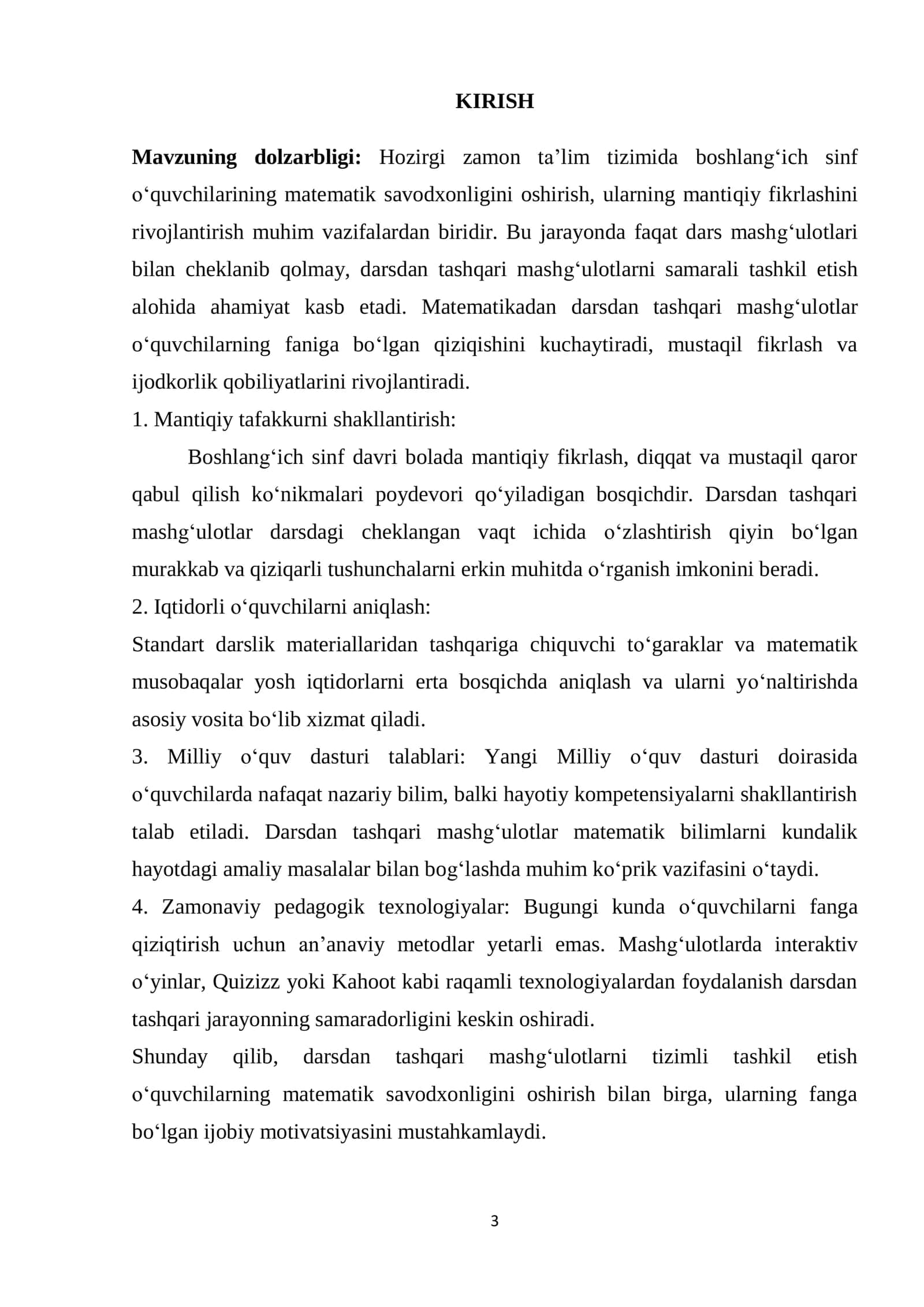 Boshlang‘ich sinfda matematika darsidan tashqari mashg‘ulotlarni tashkil qilish 3