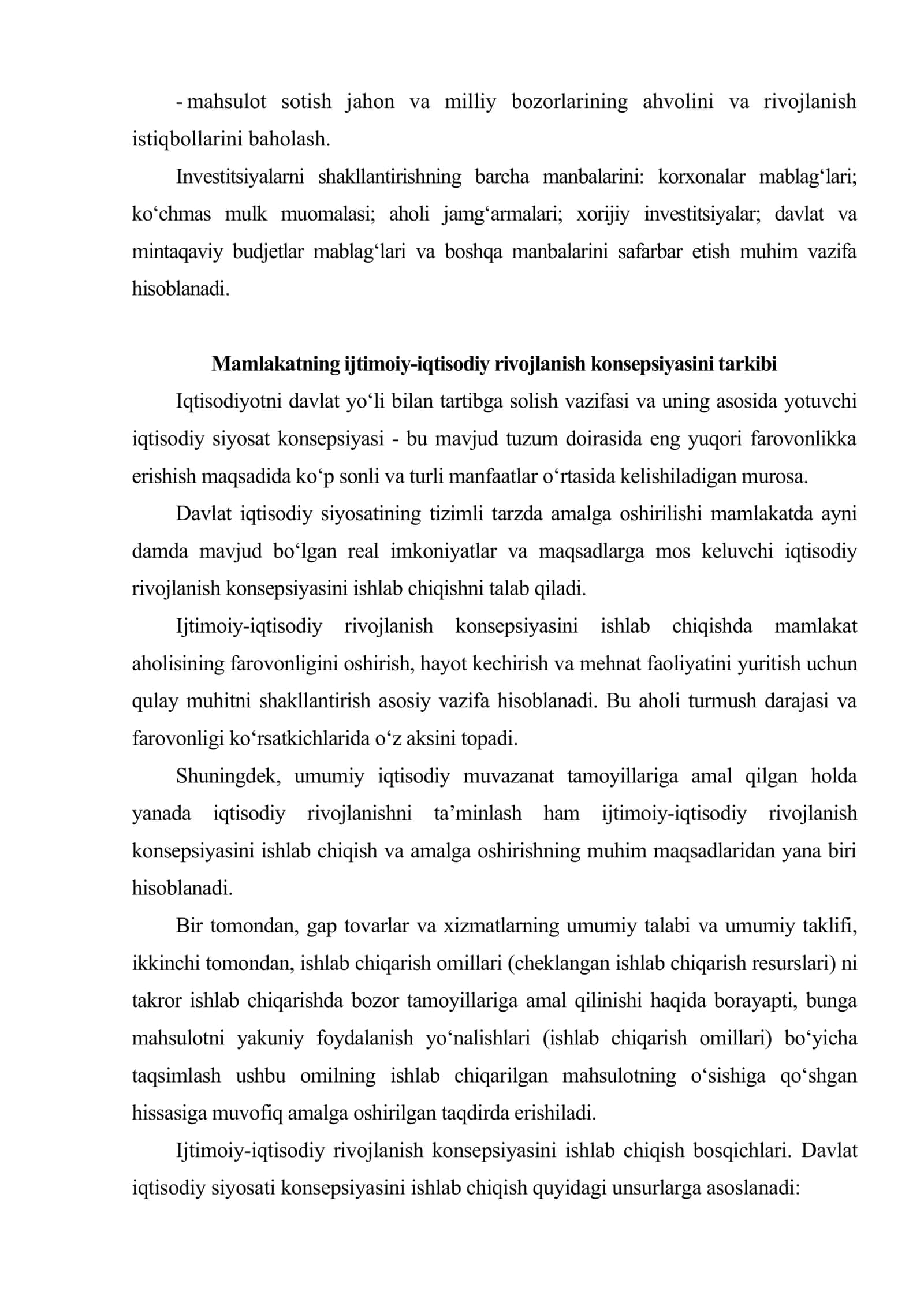 Indikativ rejalashtirishda ijtimoiy - iqtisodiy rivojlanishning ssenariy shartlarini aniqlash 3