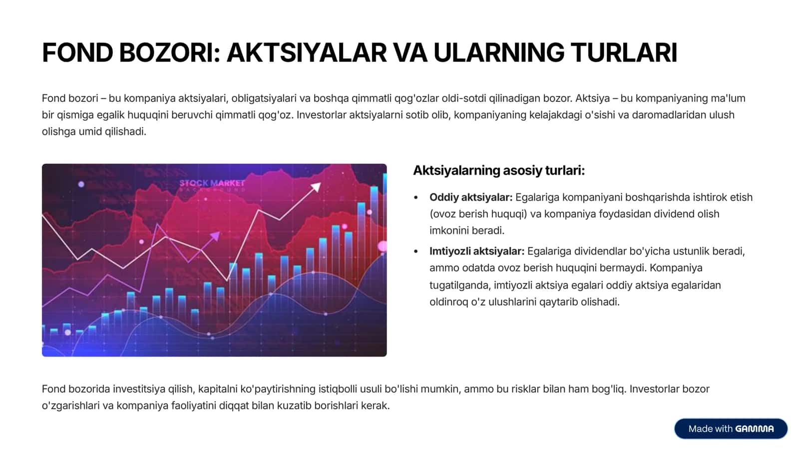 Moliyaviy bozor asoslari 3