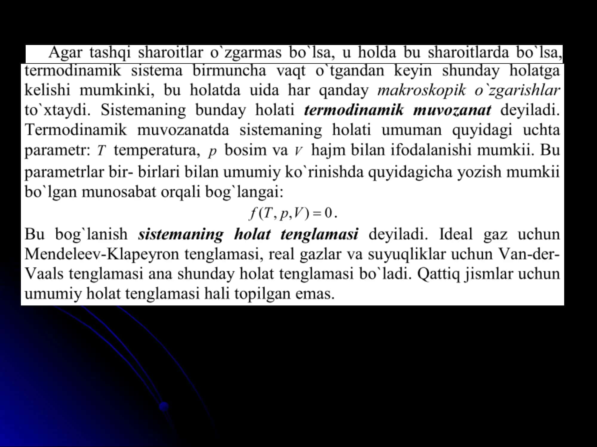 Termo dinamikaning ba’zi umumiy tushunchalari 3