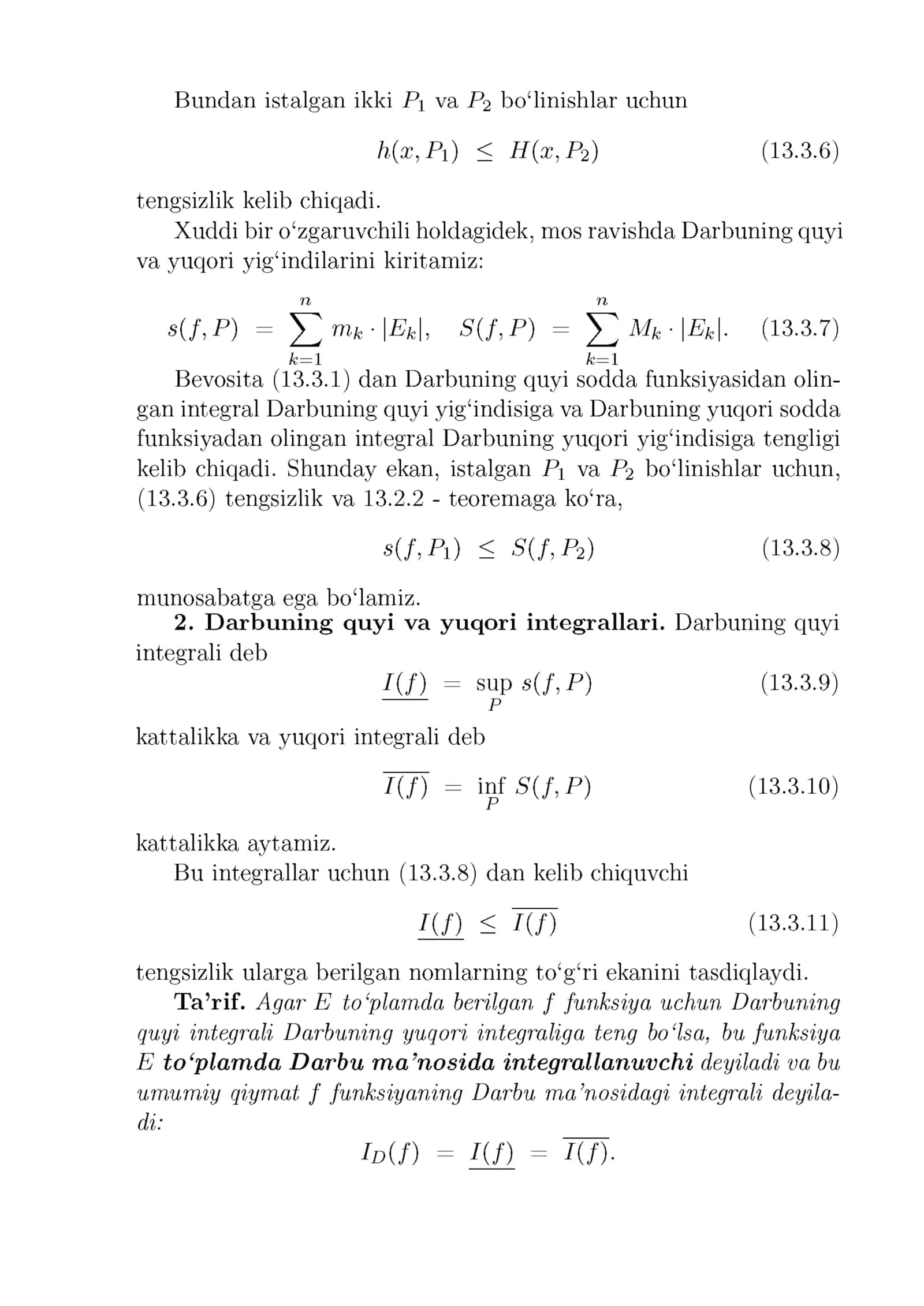 Integrallanuvchu funksiyalar sinfi 3