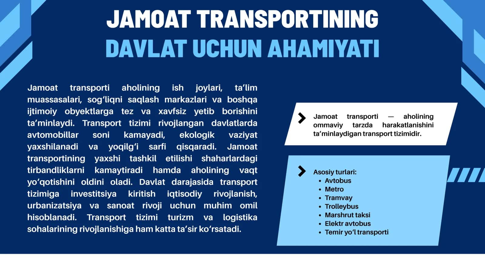 Jamoat transportida tashishni tashkil etish 3