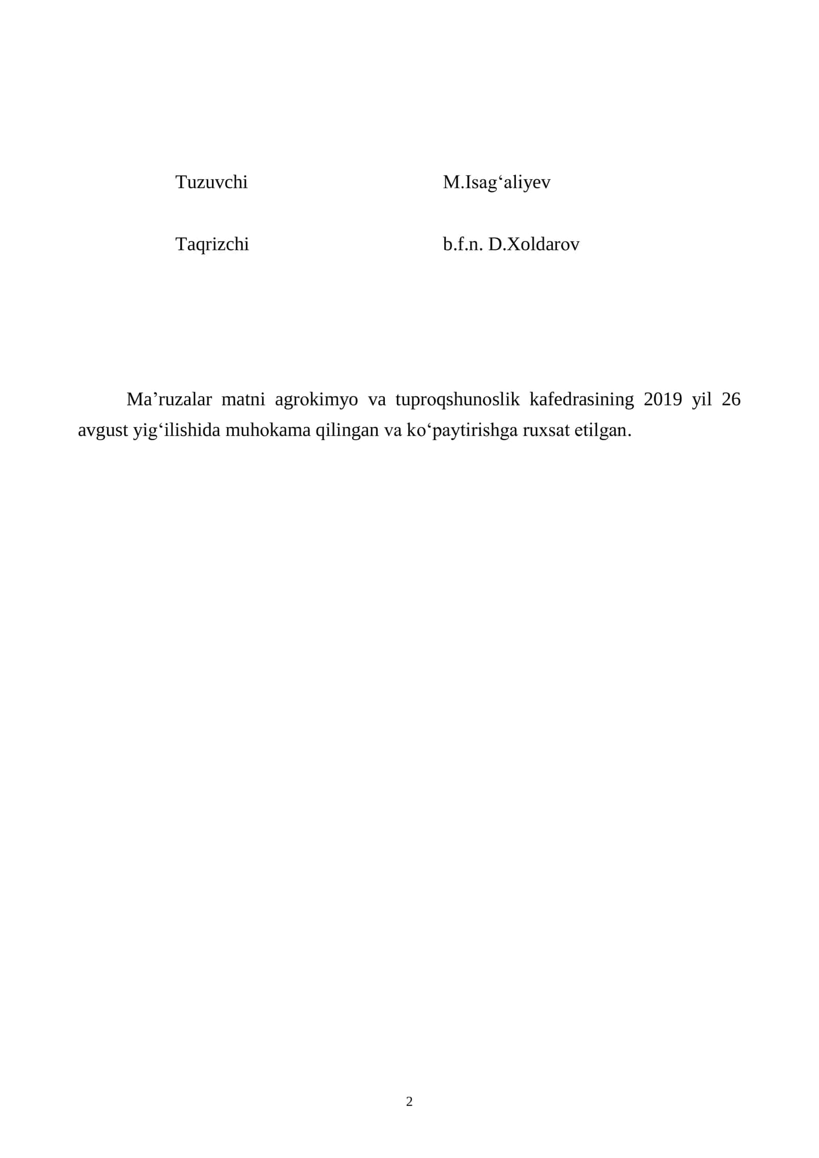 TUPROQ BONITIROVKASI FANIDAN MA'RUZALAR MATNI 3