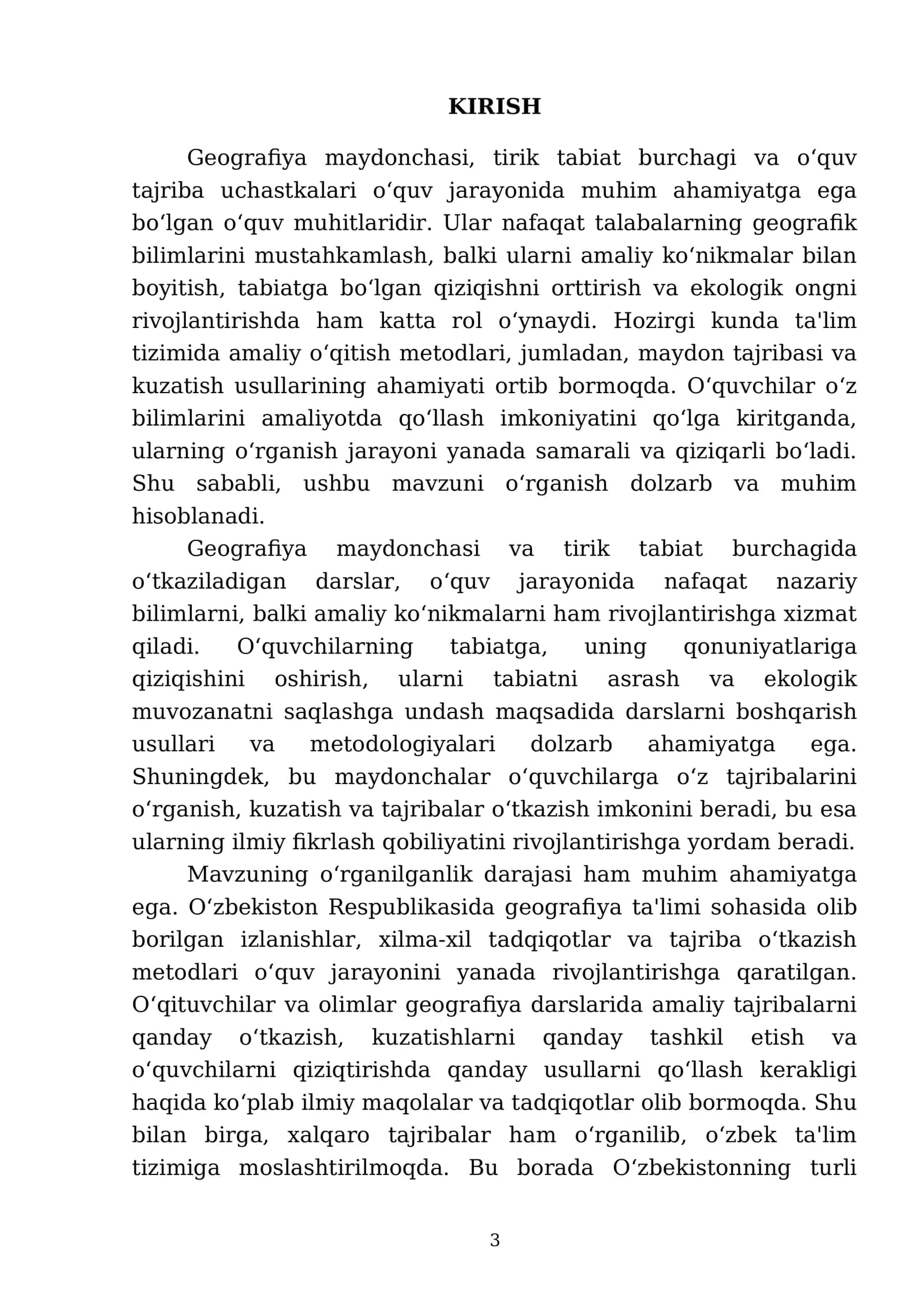 Geografiya maydonchasi, tirik tabiat burchagi, o‘quv tajriba uchastkasida darslarni o‘tkazish metodikasi 3