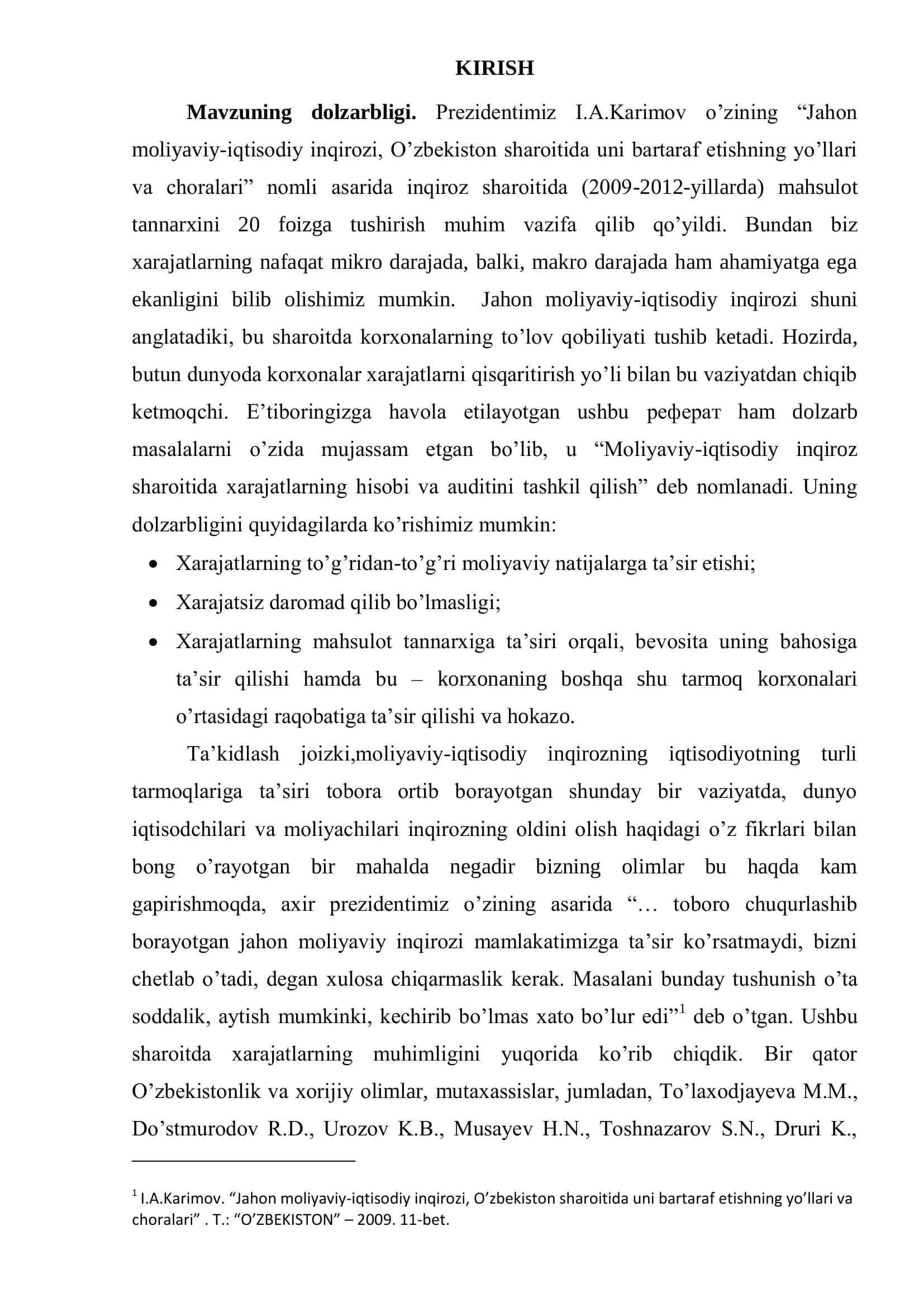 XARAJATLAR HISOBINING MAQSADI, VAZIFALARI VA TAMOYILLARI 3
