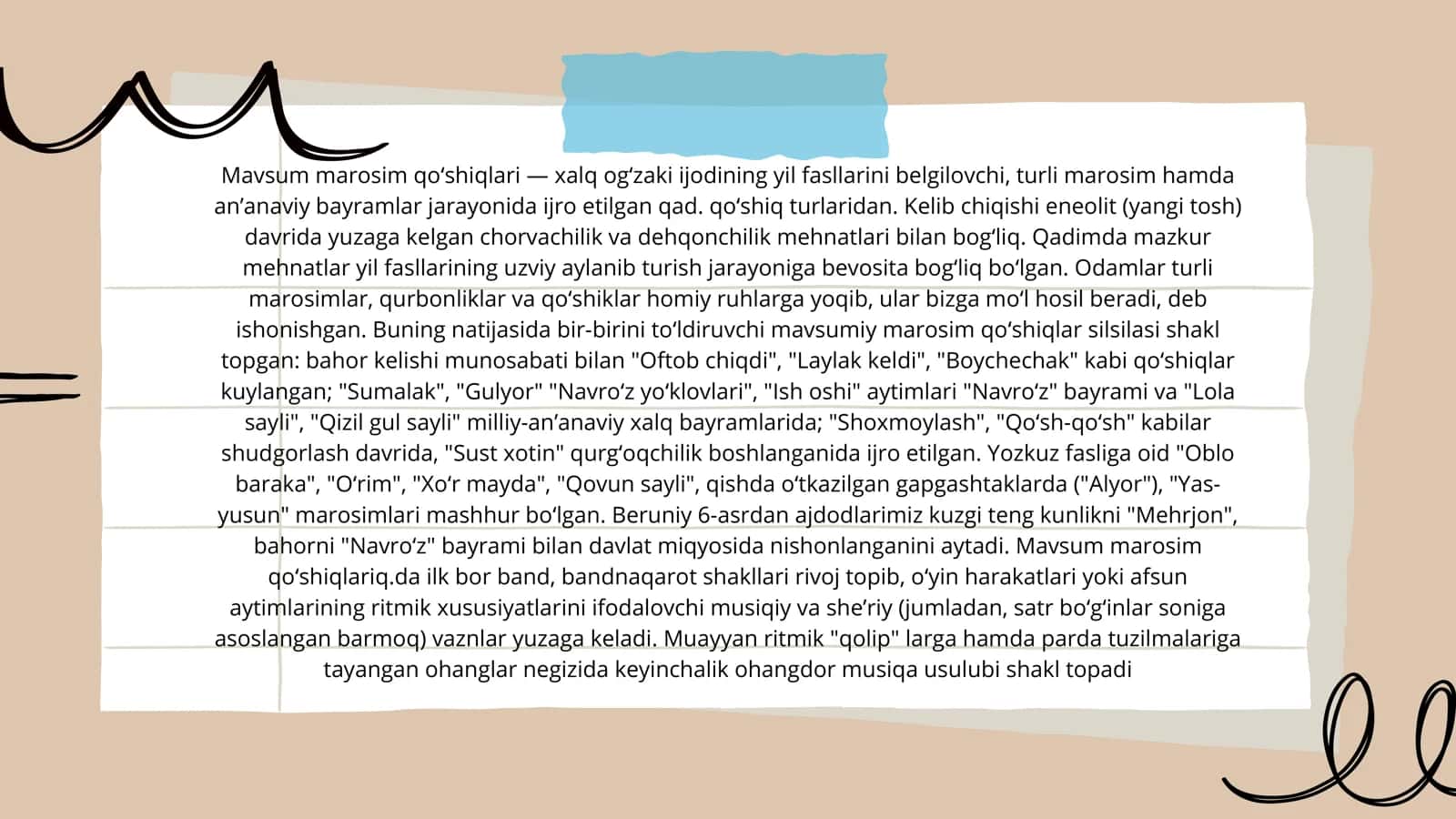 Mavsumiy marosim qo'shiqlari 3