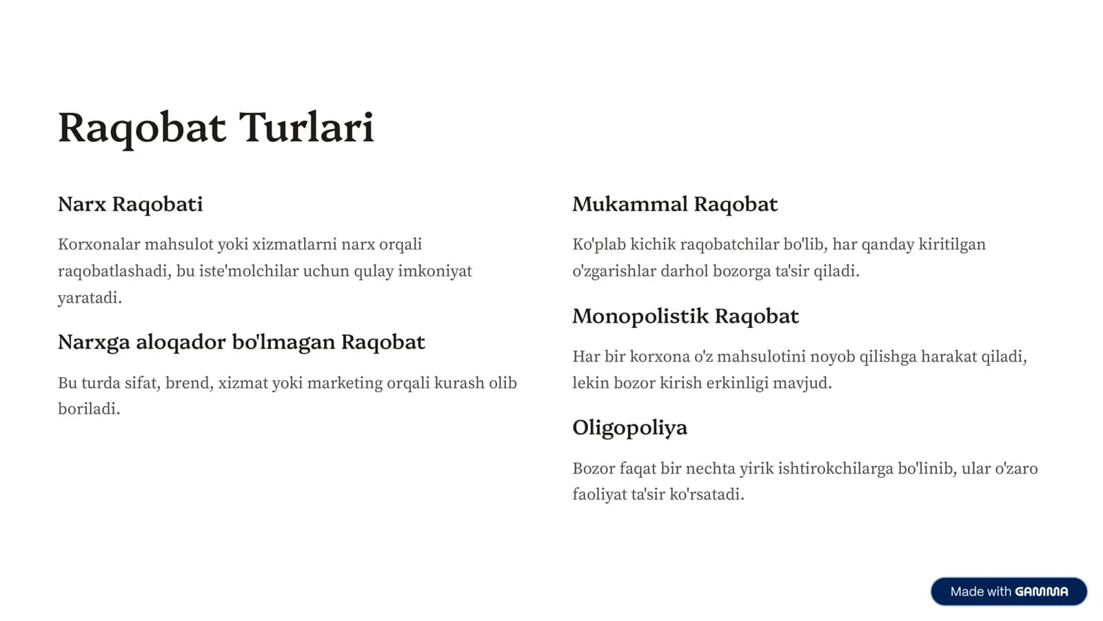 Raqobat Kurashi: Kirish 3