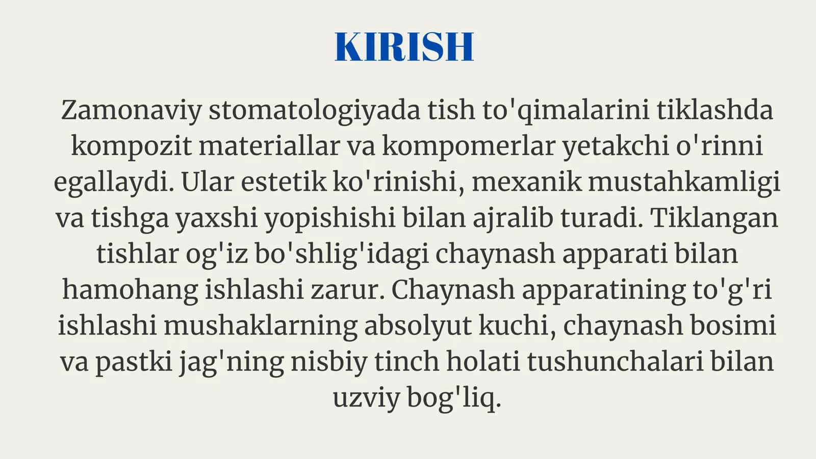 ORTOPEDIK STOMATOLOGIYA PROPEDEVTIKASI FANIDAN TAYYORLAGAN MUSTAQIL ISHI 3