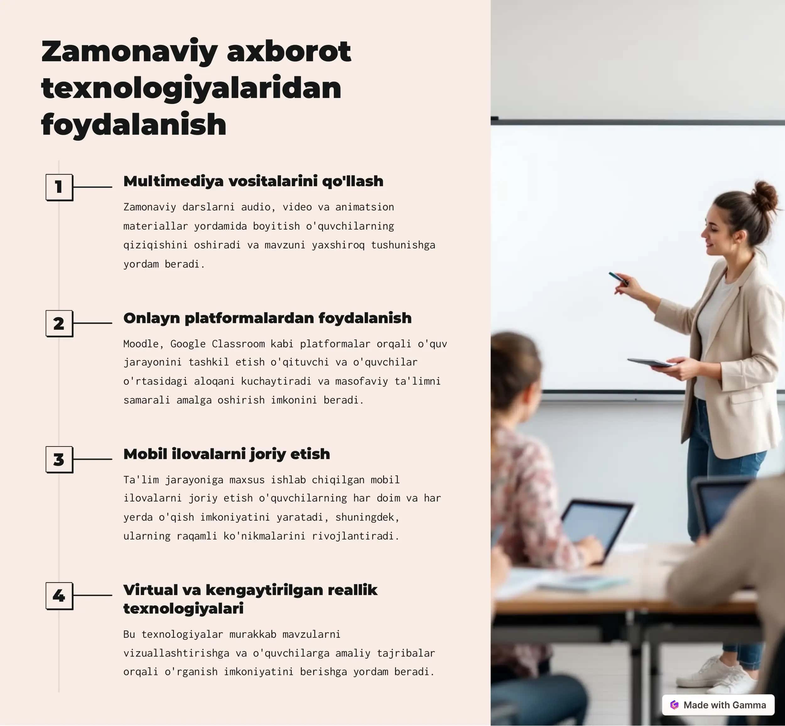 Ta'lim metodlari va shakllarini amaliyotda samarali qo'llash 3