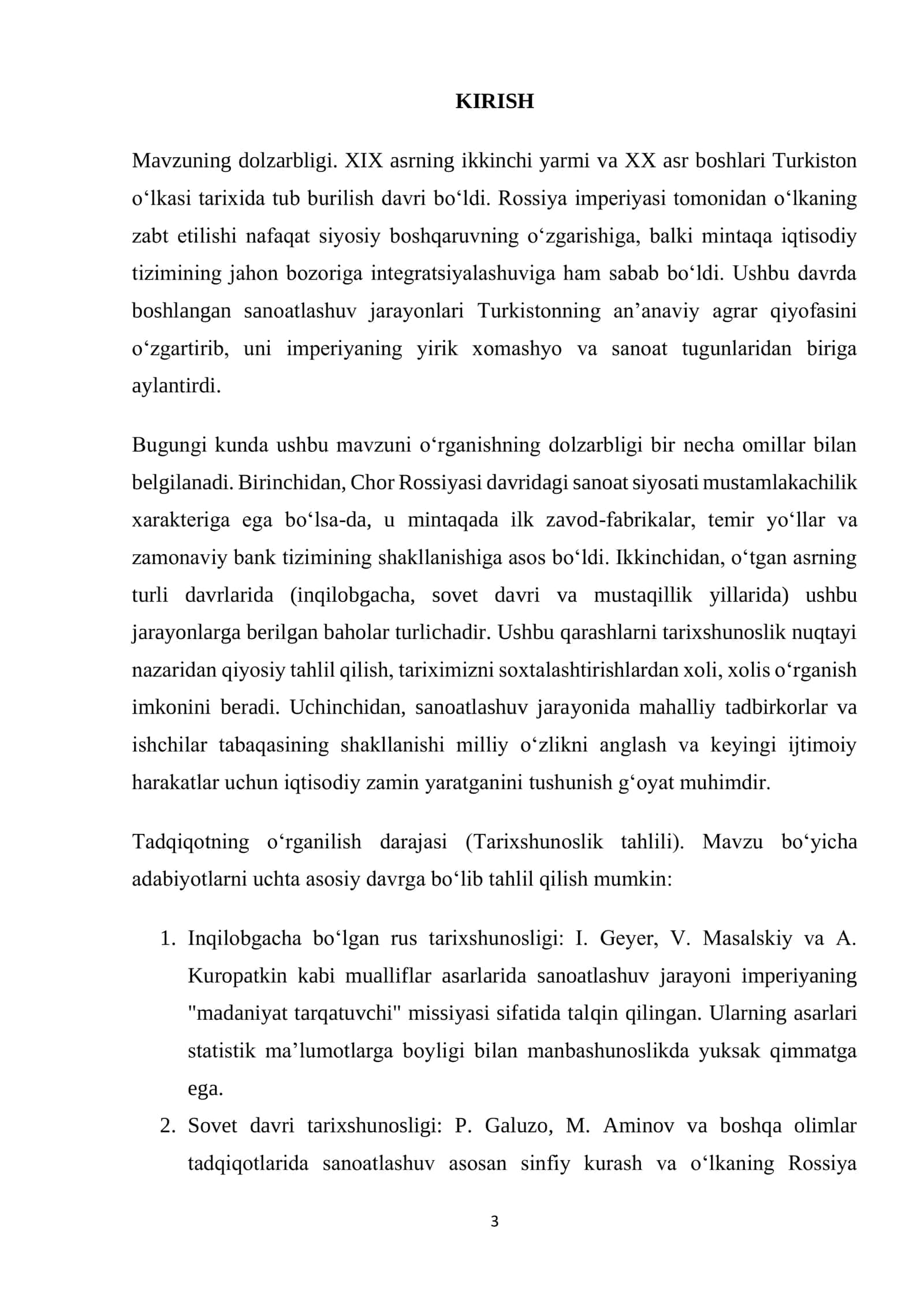 Chor Rossiyasi davrida sanoatlashuv tarixi tarixshunoslik tahlili 3