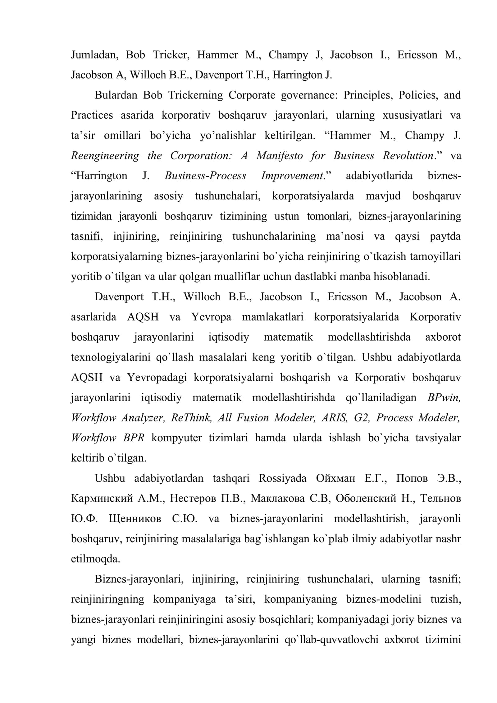 Korporativ boshqaruv jarayonlarini iqtisodiy matematik modellashtirish faniga kirish 3