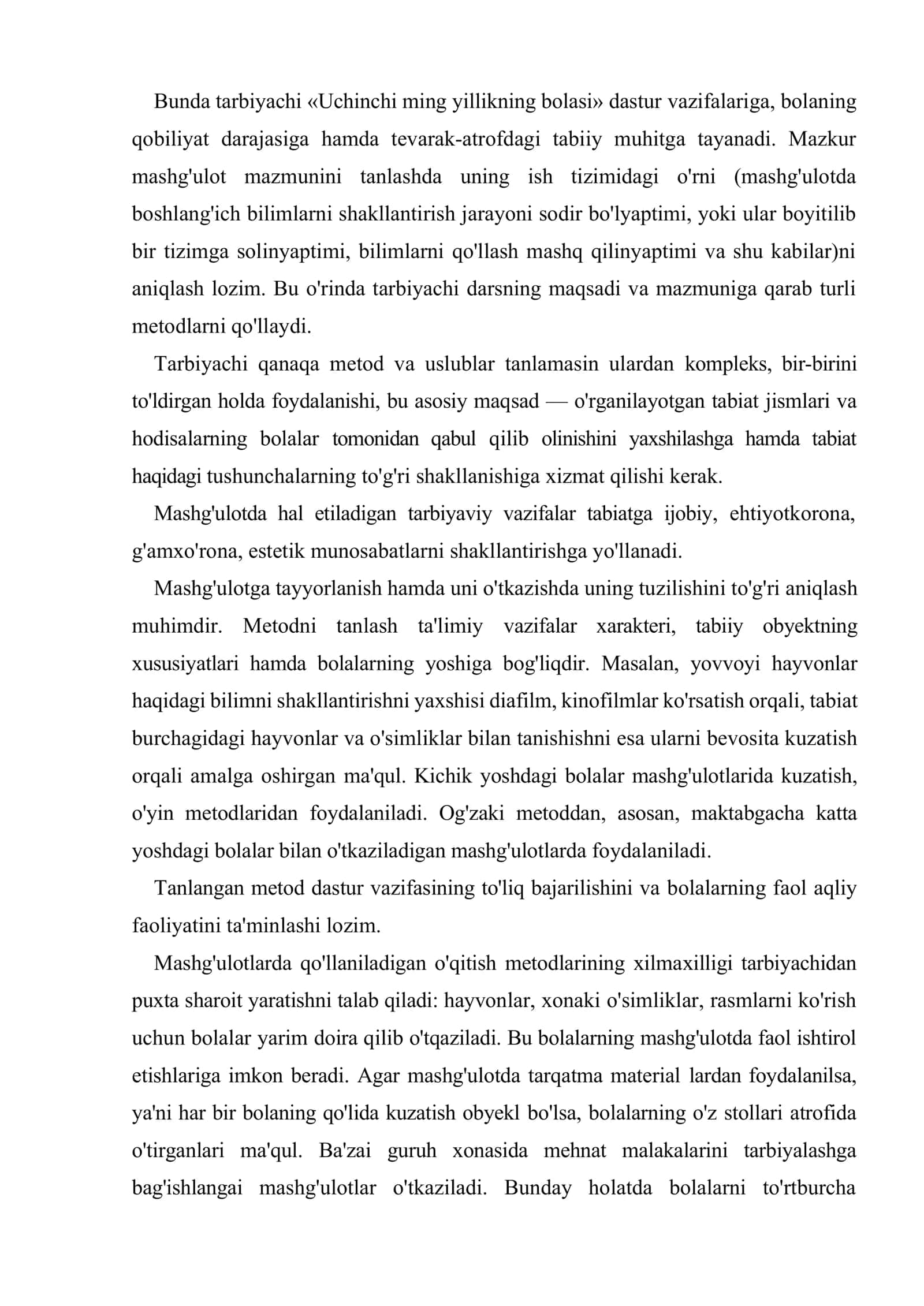 Bolalarni tabiat bilan tanishtirishning ish shakllari 3