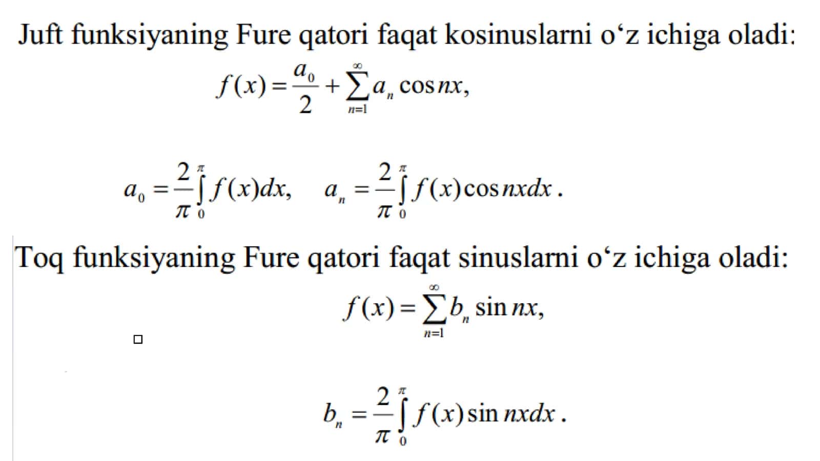 Fure qatori va diskret modulyatsiya 3