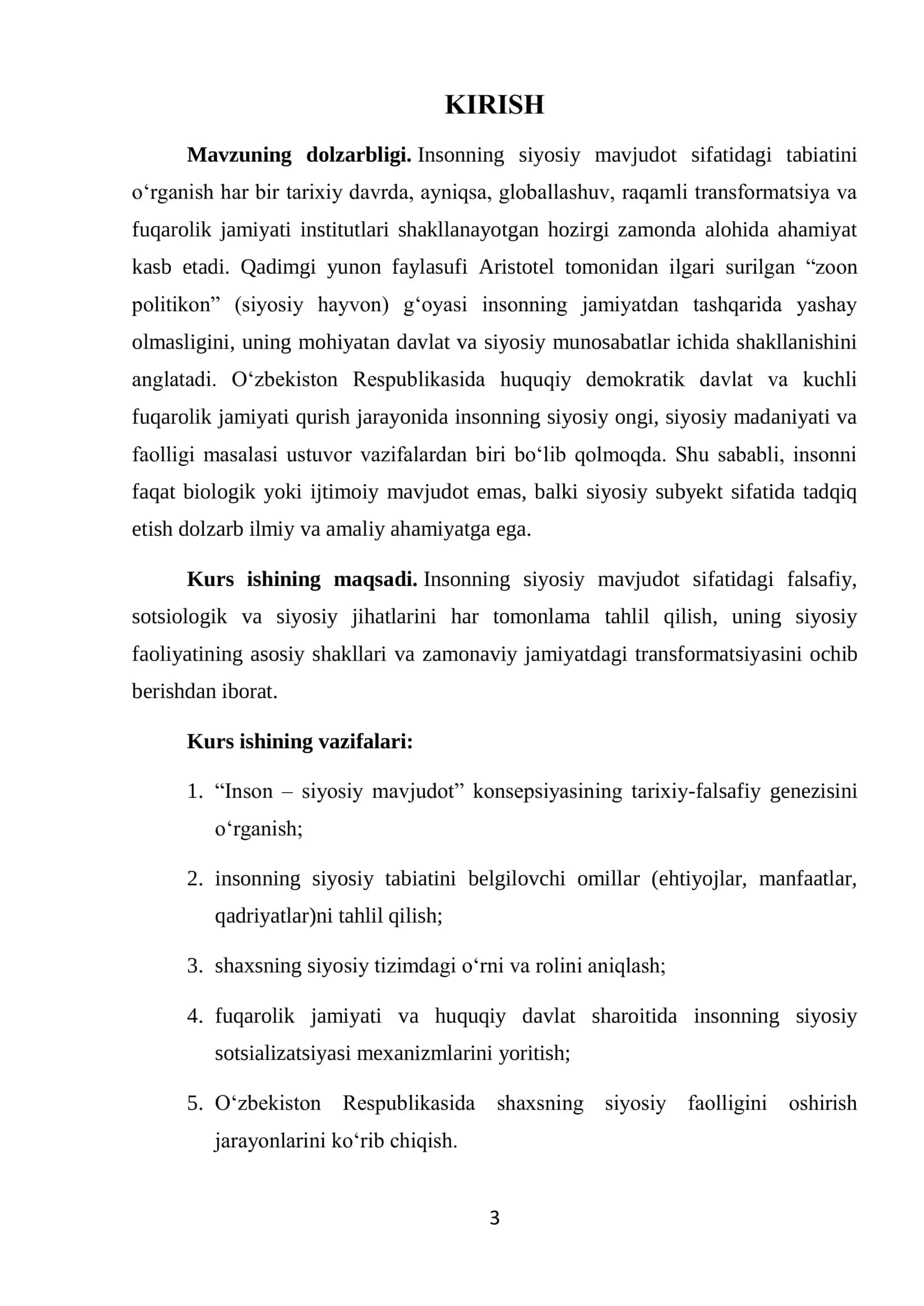 Siyosаtshunoslikkа kirish KURS ISHI 3