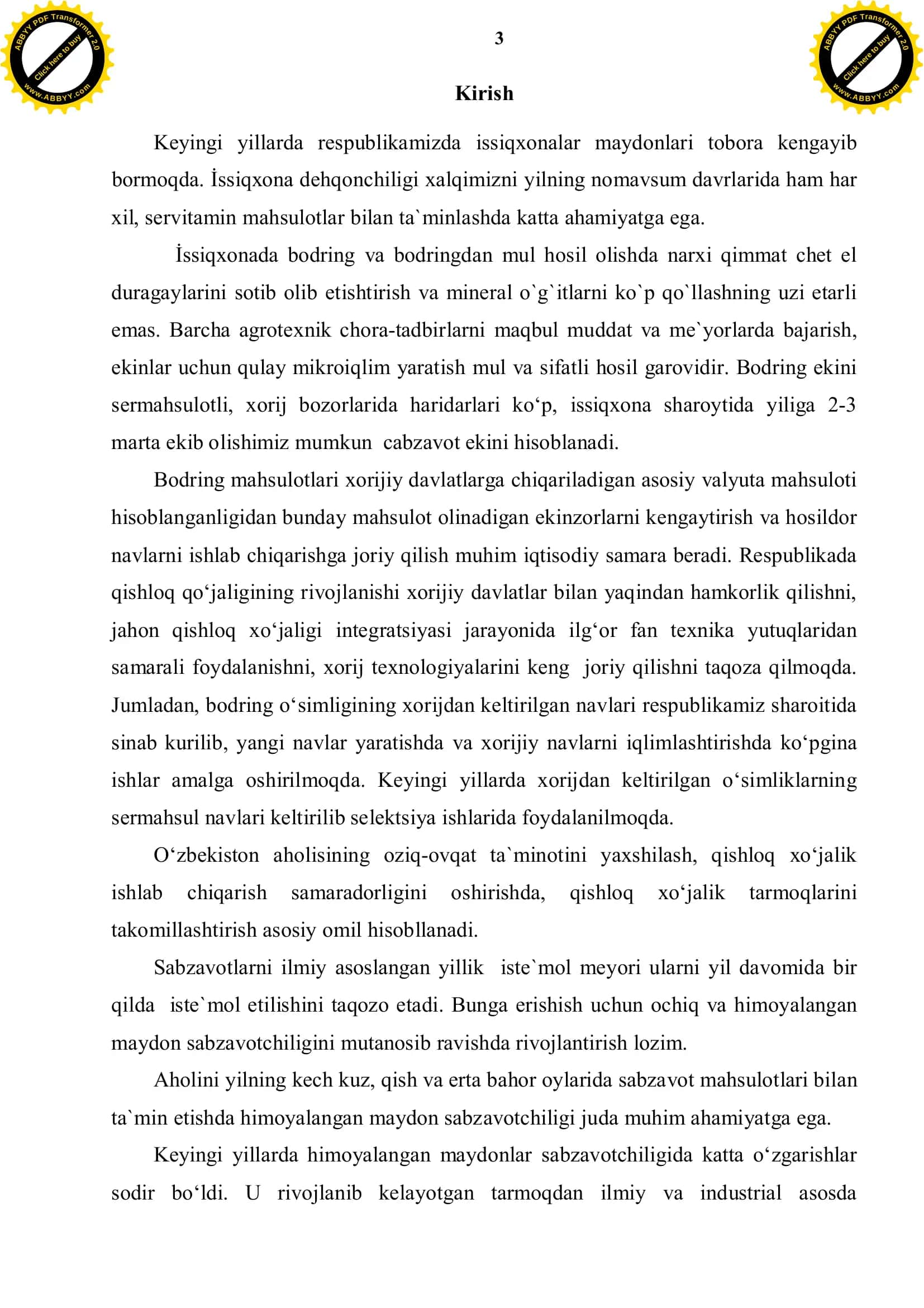 Teplitsa sharoitida bodringning hosildorligiga va tuproq unumdorligiga o`g`itlashning ta`siri 3