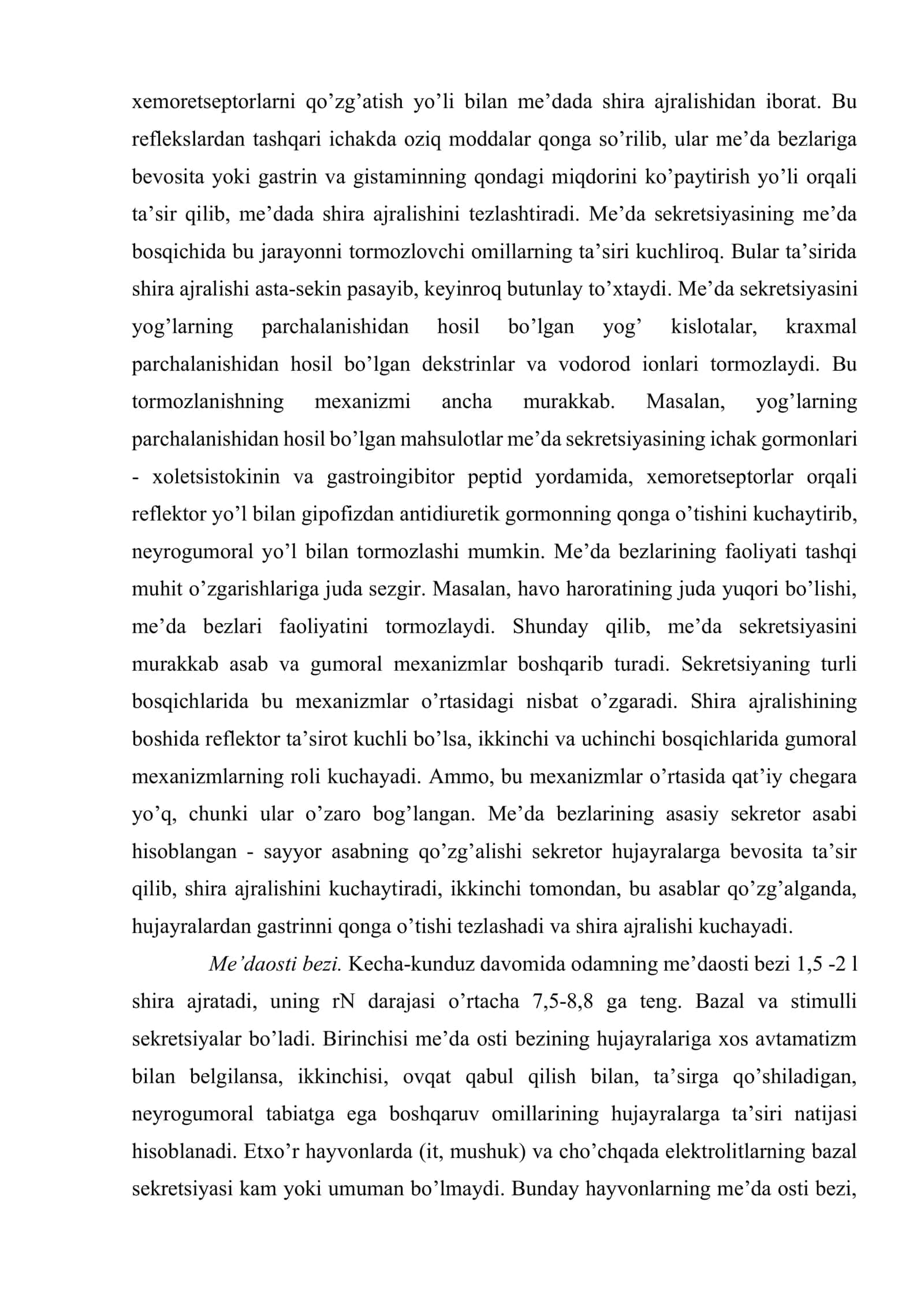 Ovqat hazm qilish fiziologiyasi 3