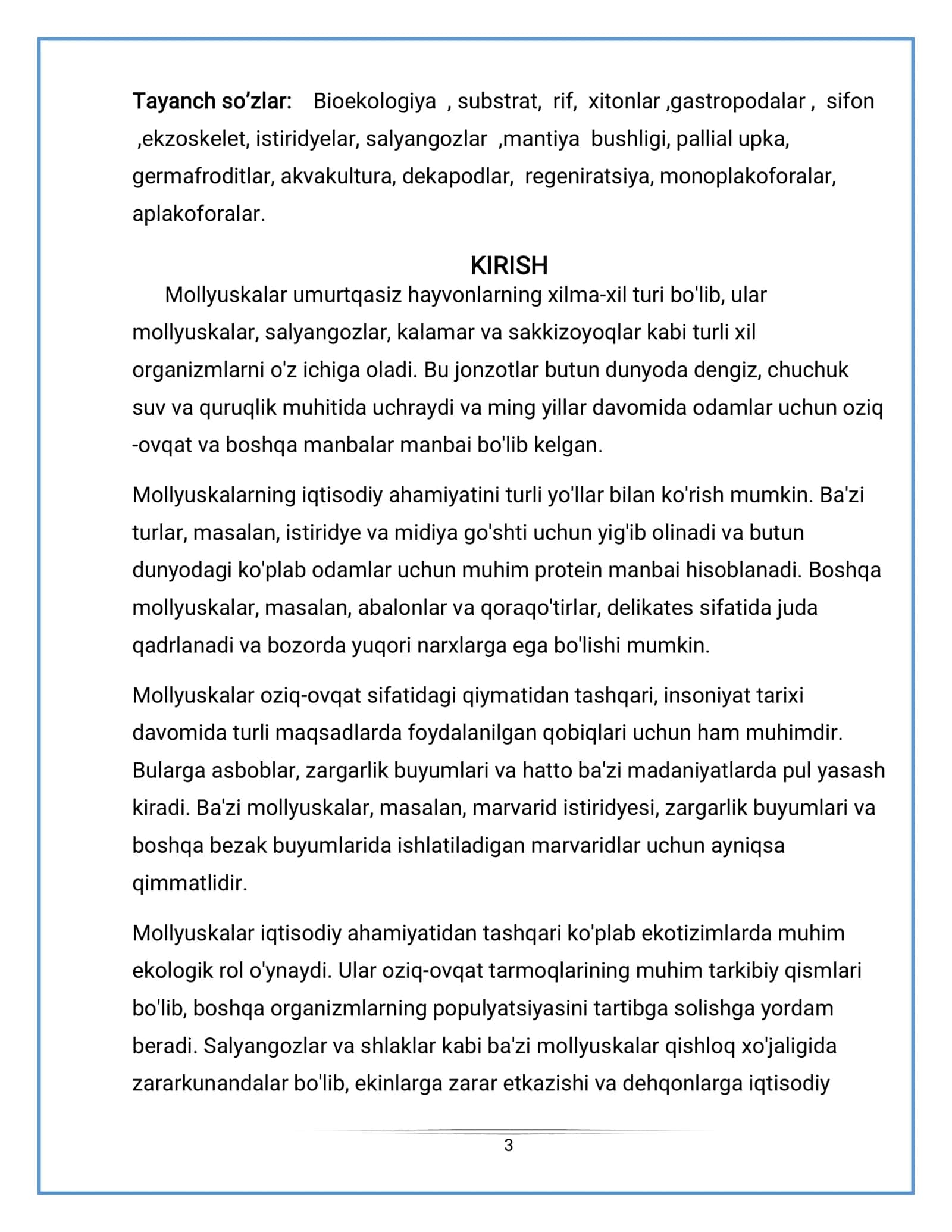 Zoologiya`` fanidan tayyorlagan Kurs ishi 3