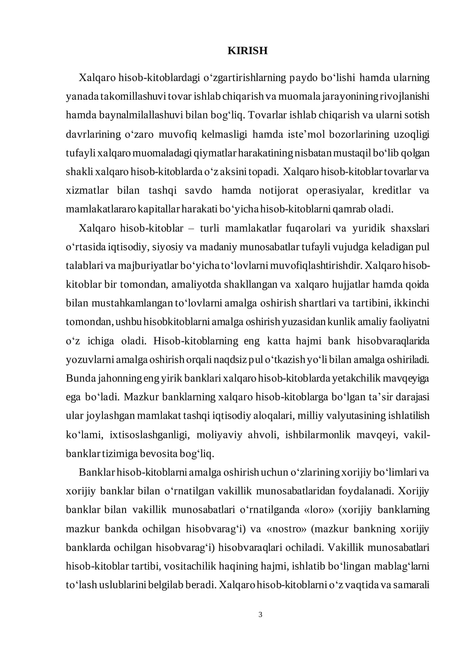 Хаlqаrо hisоb-kitоblаr vа ulаrning аsоsiy shаkllаri 3