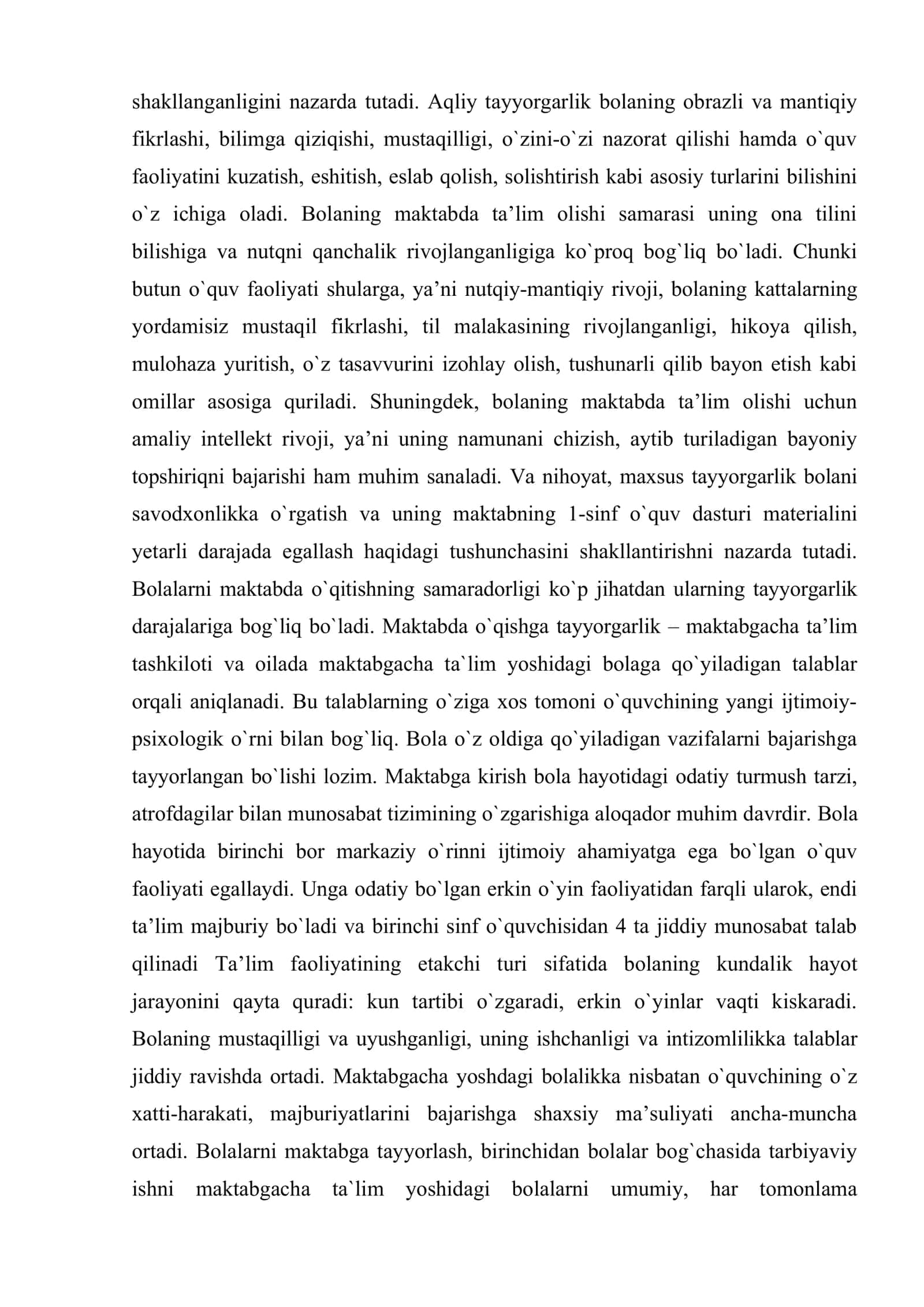 Bolalarni maktab ta`limiga tayyorlashning asosiy yo`nalishlari 3
