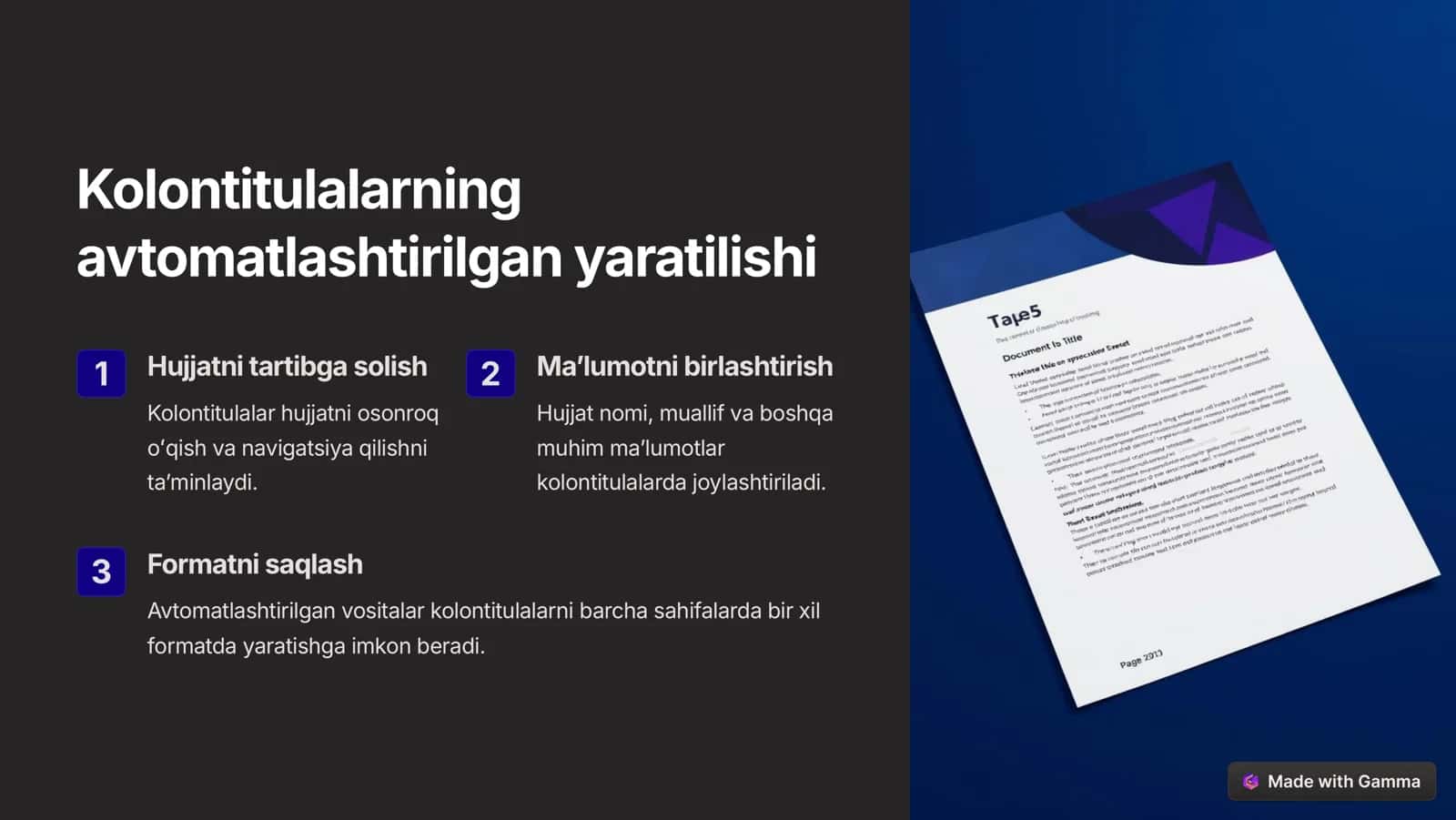 Avtomatlashtirilgan vositalar va shablonlar 3